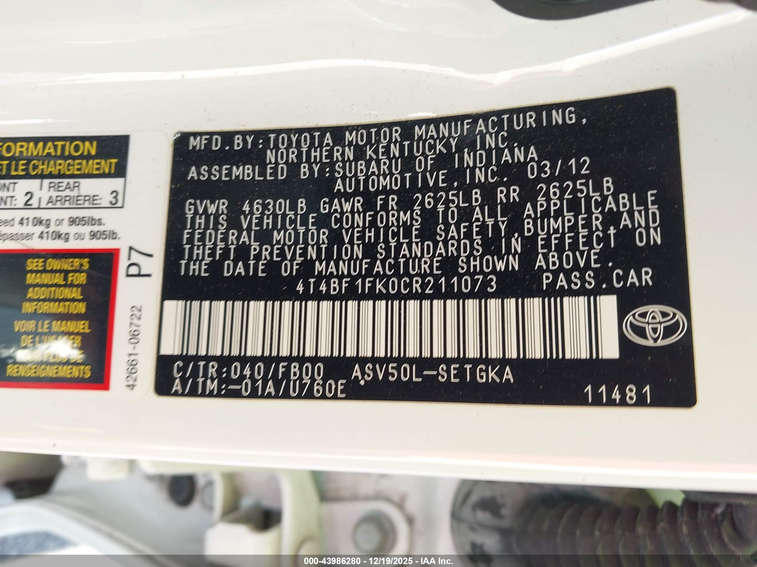 TOYOTA CAMRY image 9