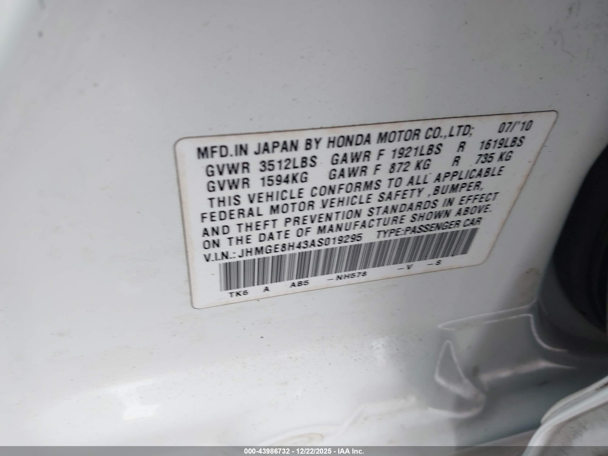 HONDA FIT image 9
