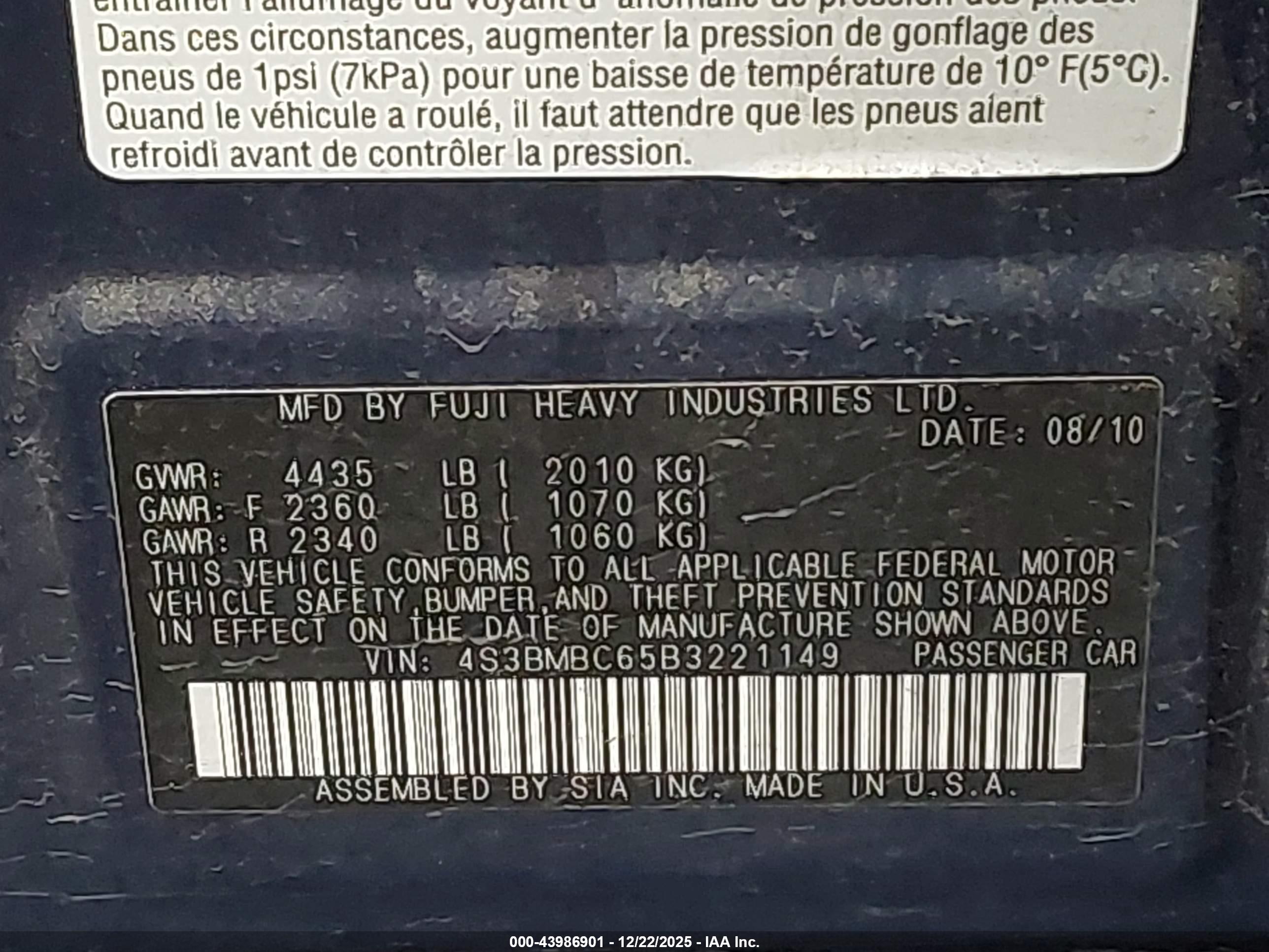 SUBARU LEGACY image 9