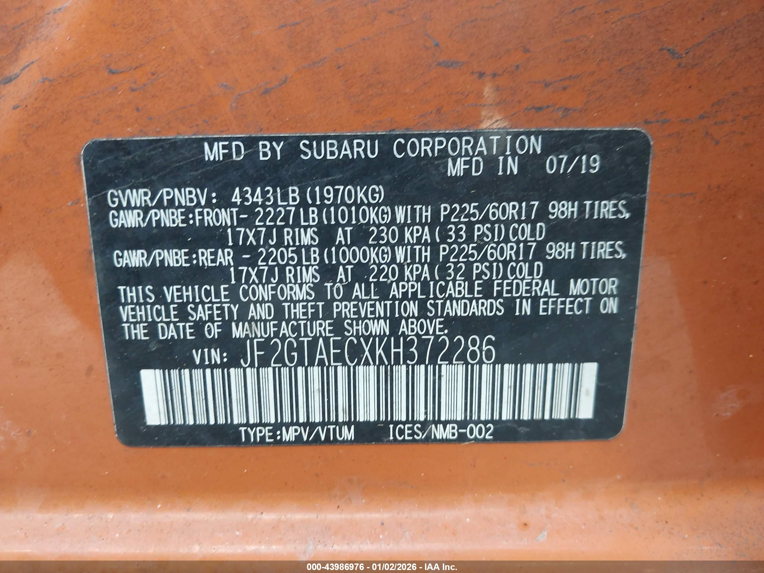 SUBARU CROSSTREK image 9