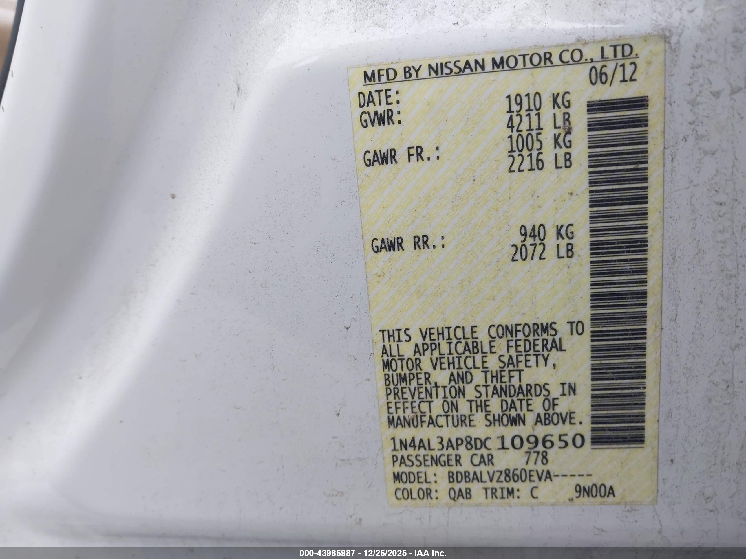 NISSAN ALTIMA image 9