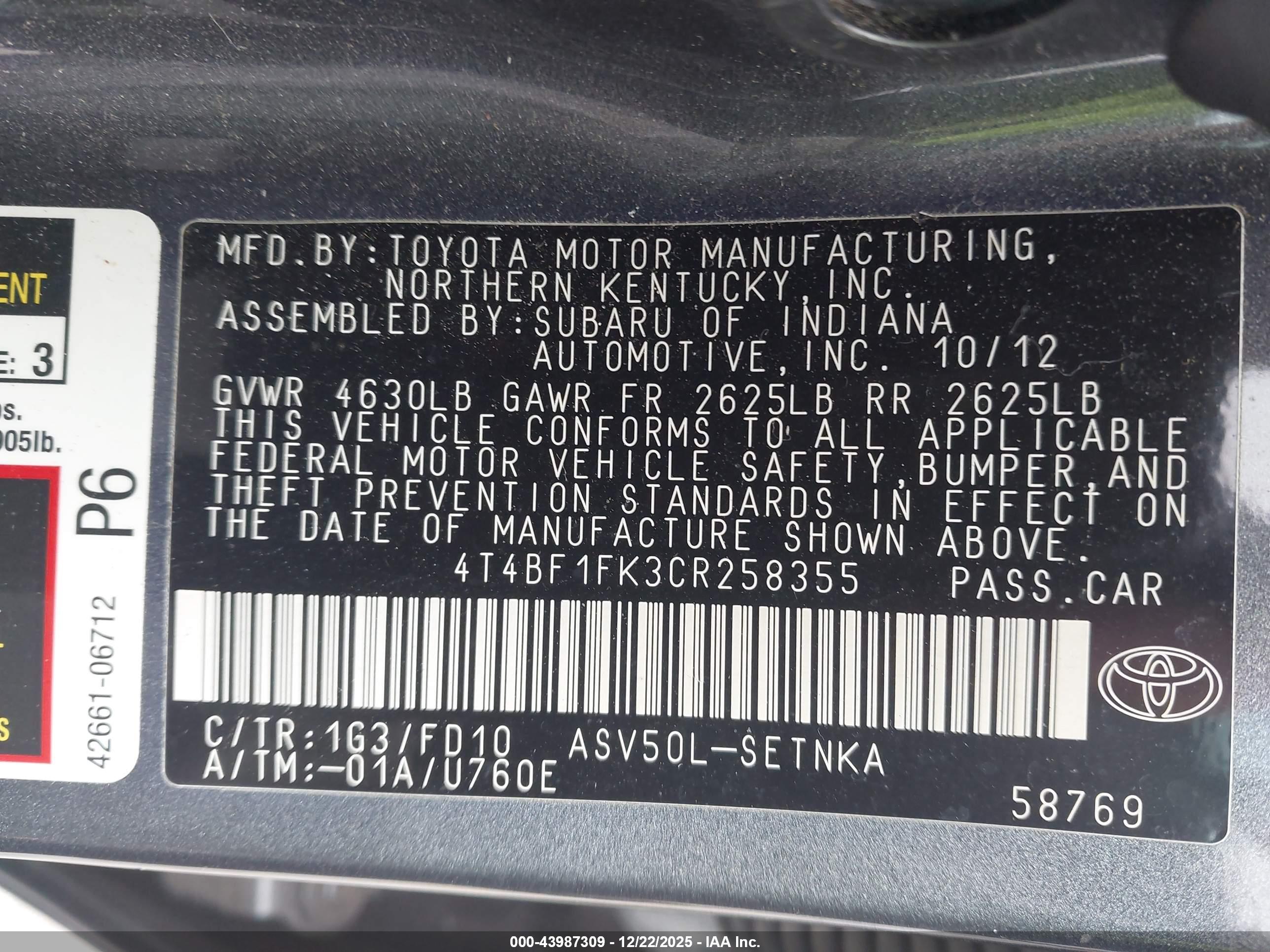 TOYOTA CAMRY image 9
