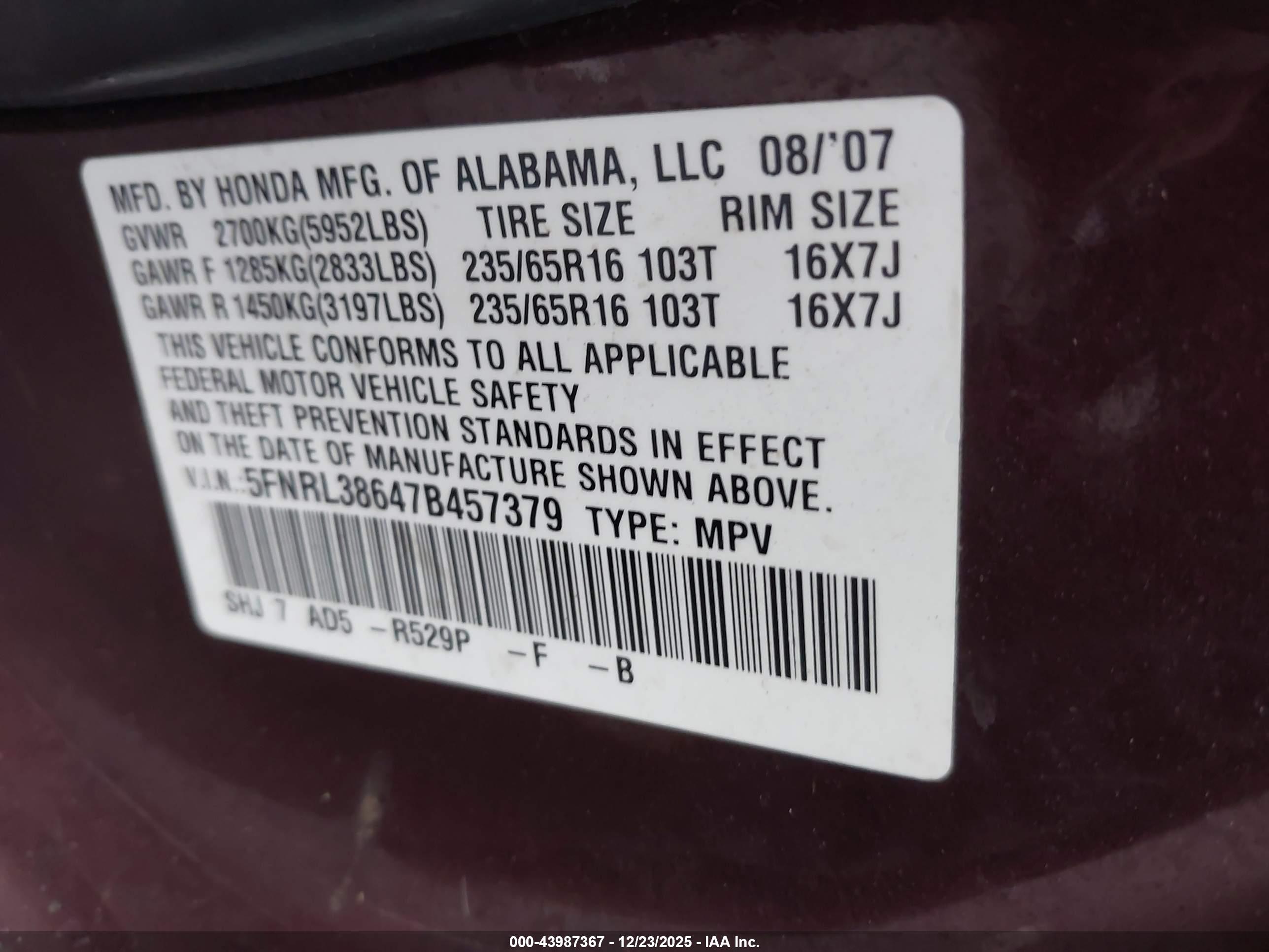 HONDA ODYSSEY image 9