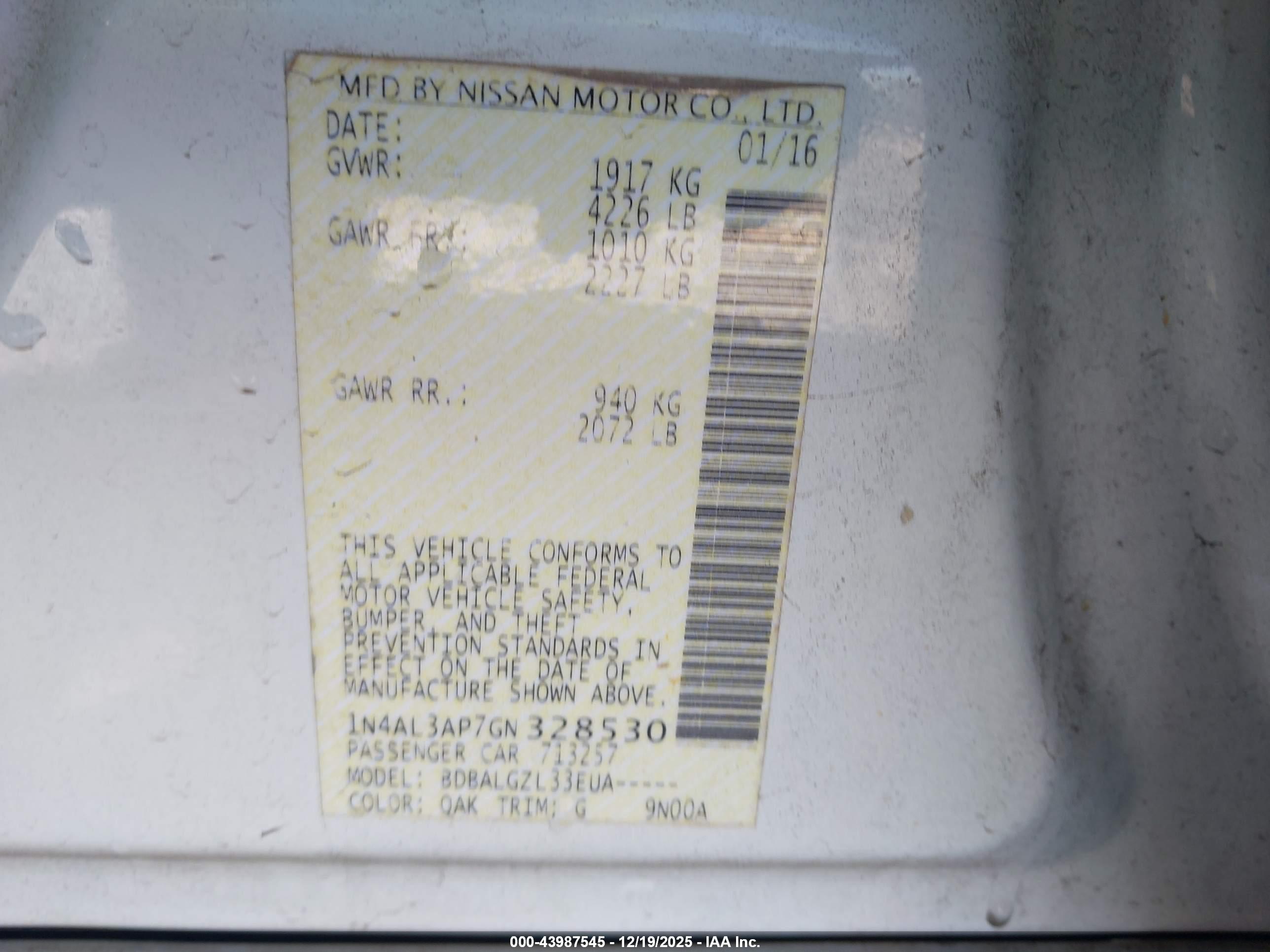 NISSAN ALTIMA image 9