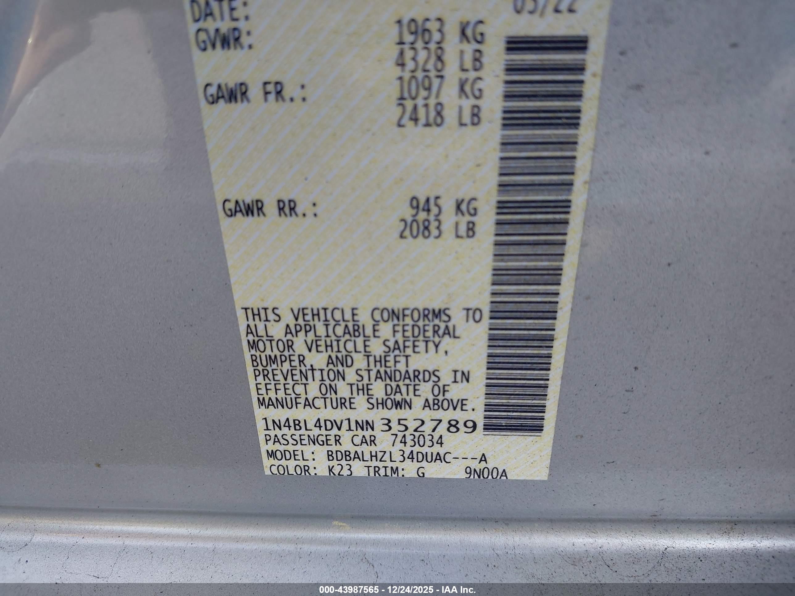 NISSAN ALTIMA image 9