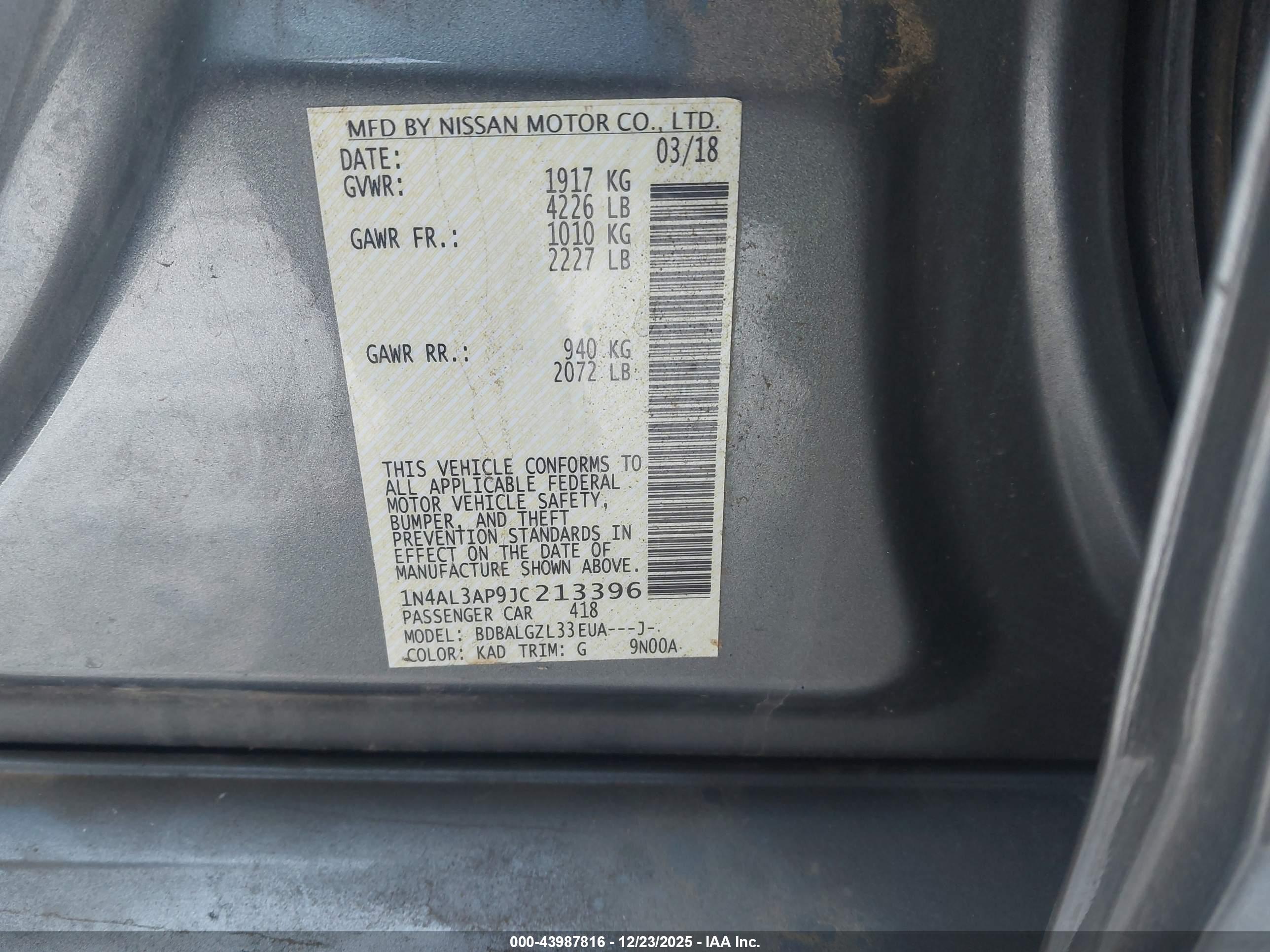 NISSAN ALTIMA image 9