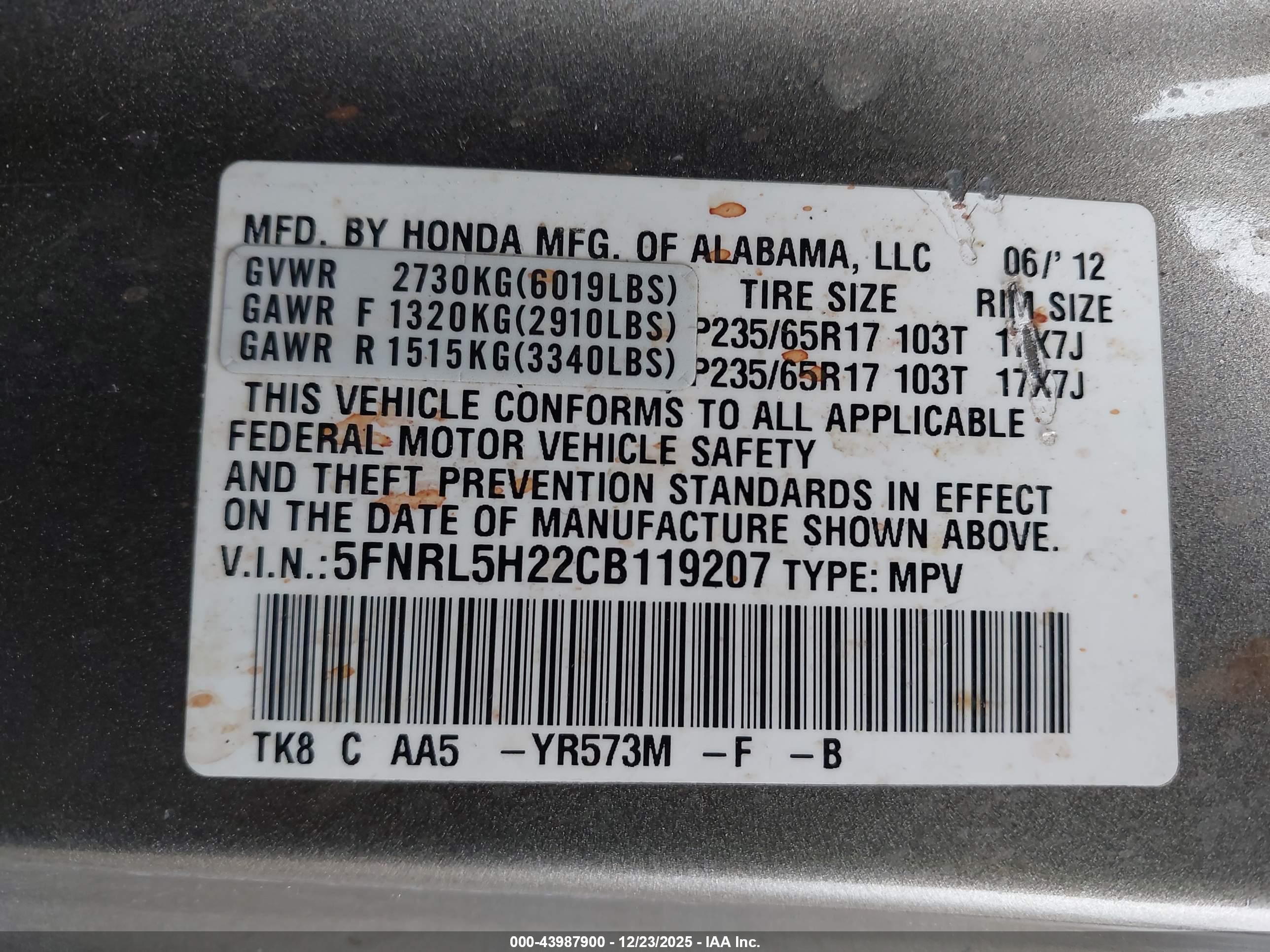 HONDA ODYSSEY image 9