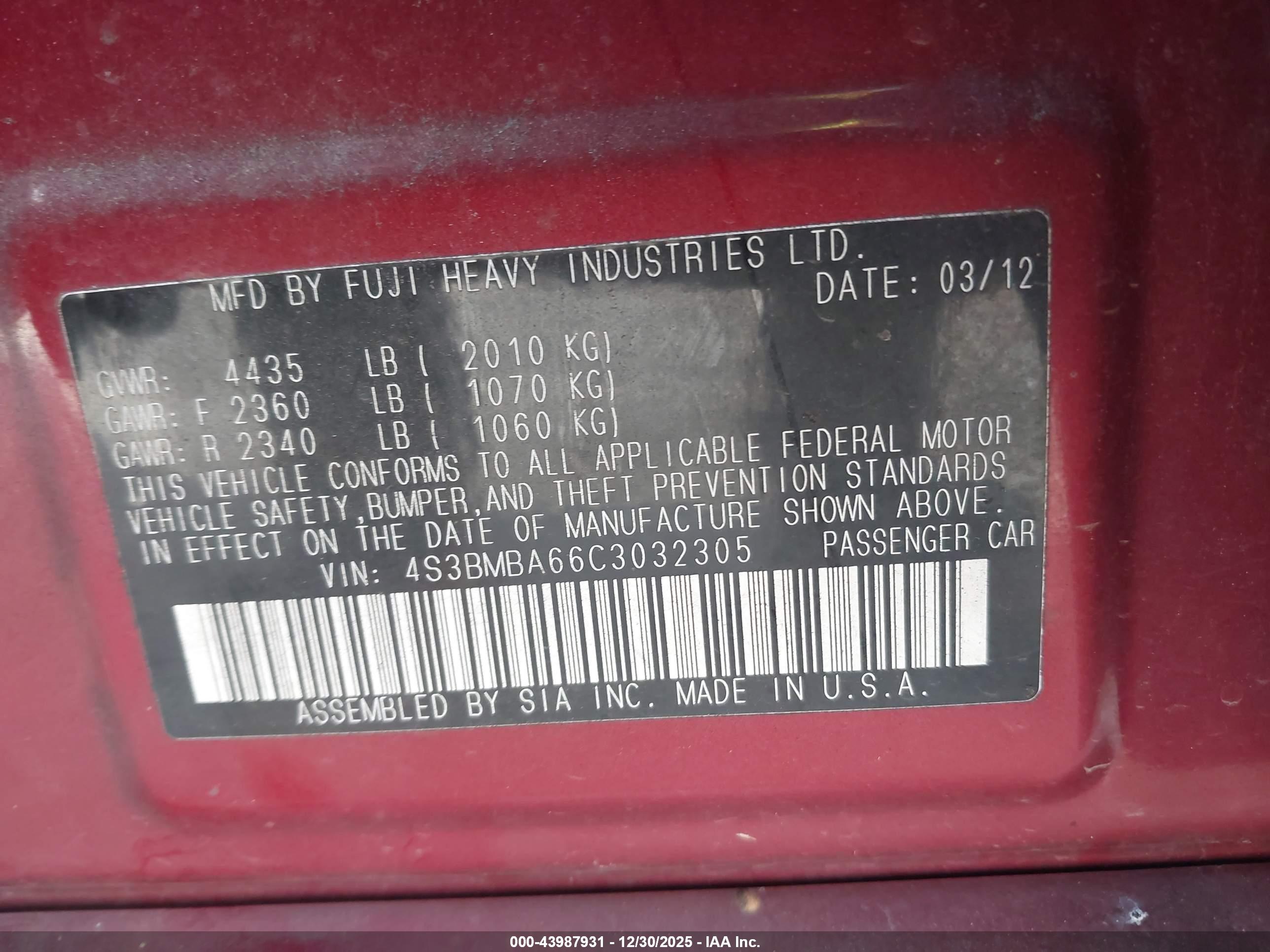 SUBARU LEGACY image 9
