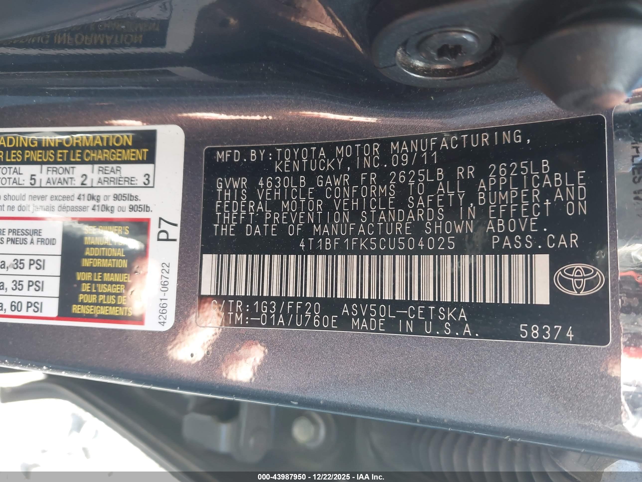 TOYOTA CAMRY image 9