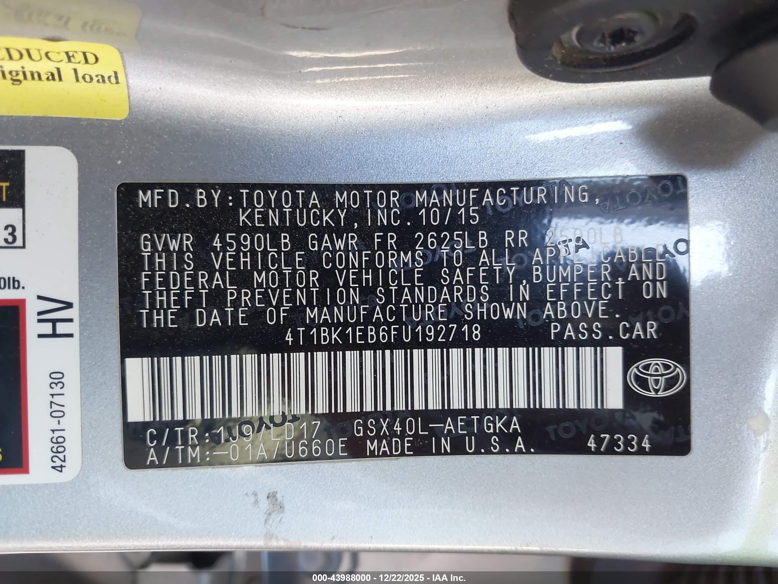 TOYOTA AVALON image 9