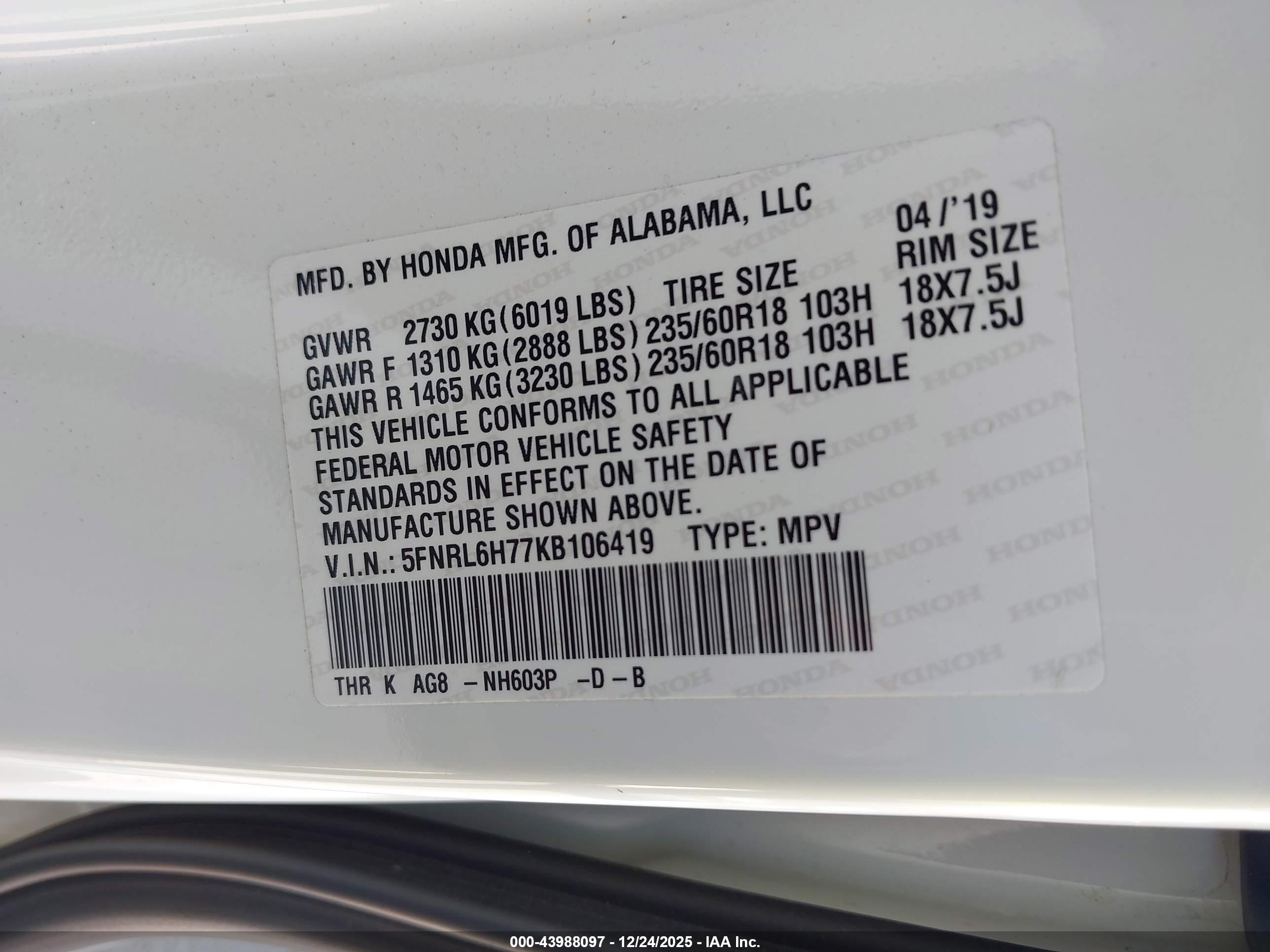 HONDA ODYSSEY image 9