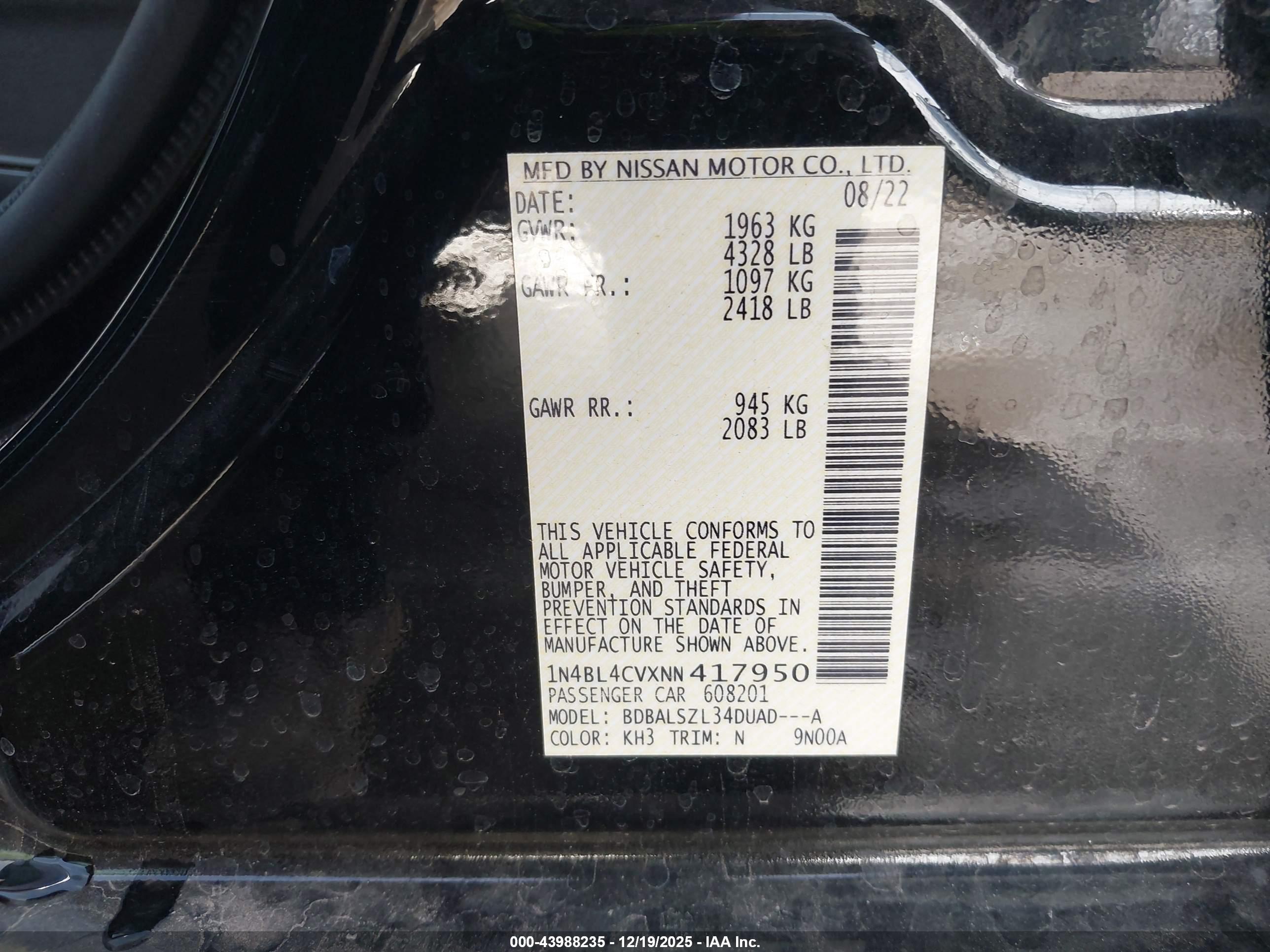 NISSAN ALTIMA image 9