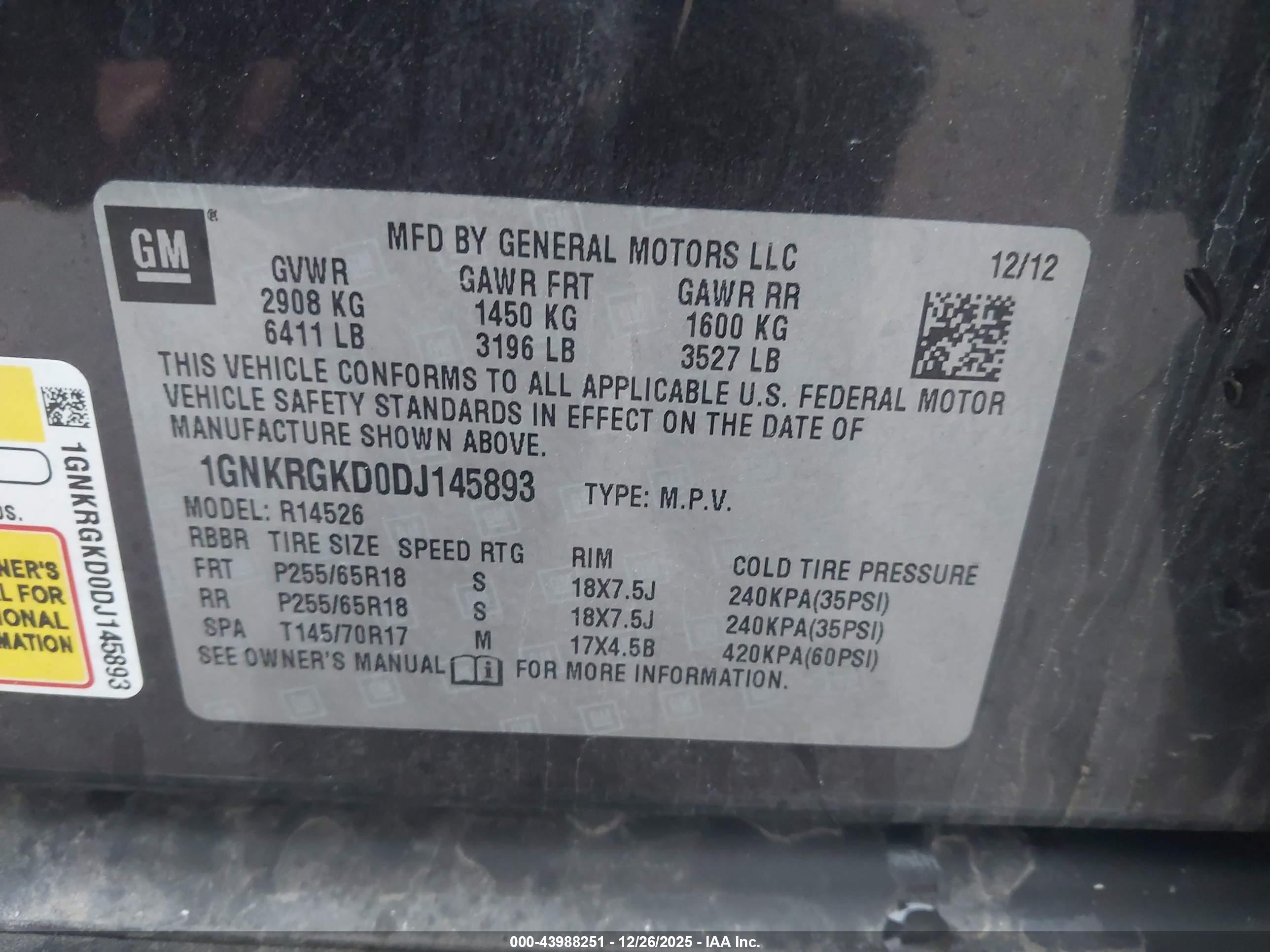 CHEVROLET TRAVERSE image 9