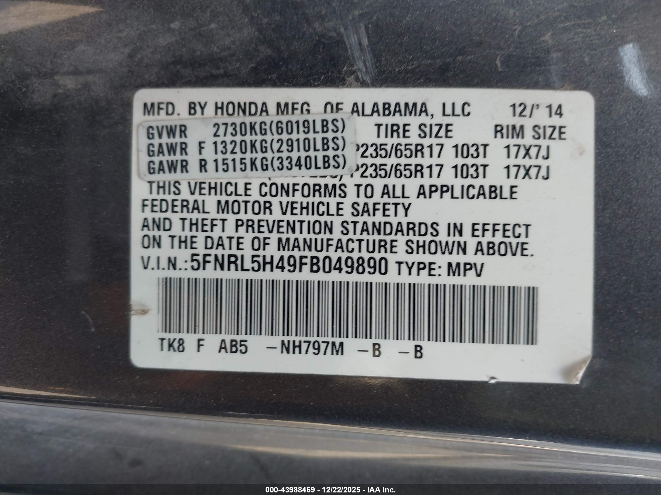 HONDA ODYSSEY image 9