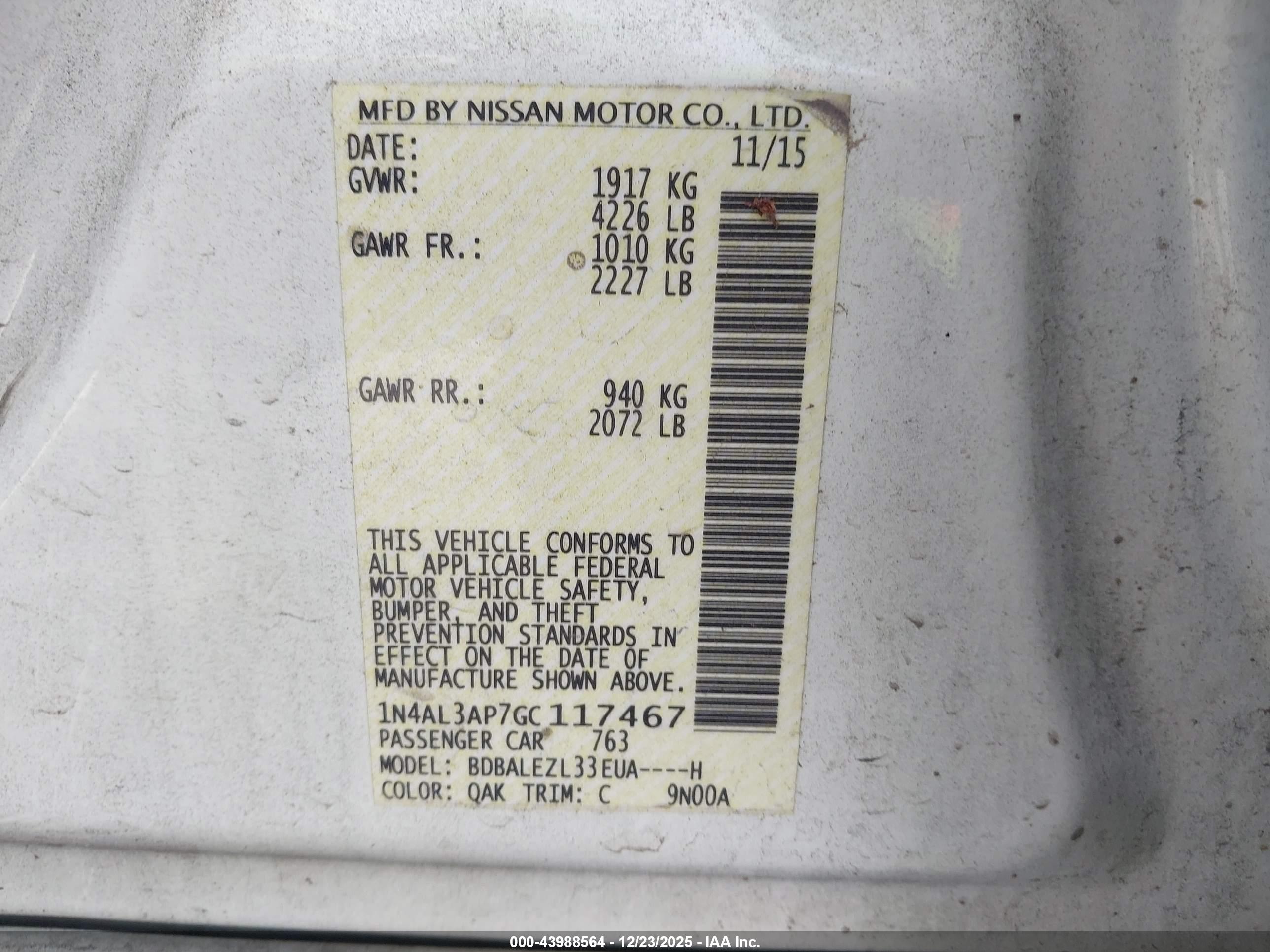 NISSAN ALTIMA image 9