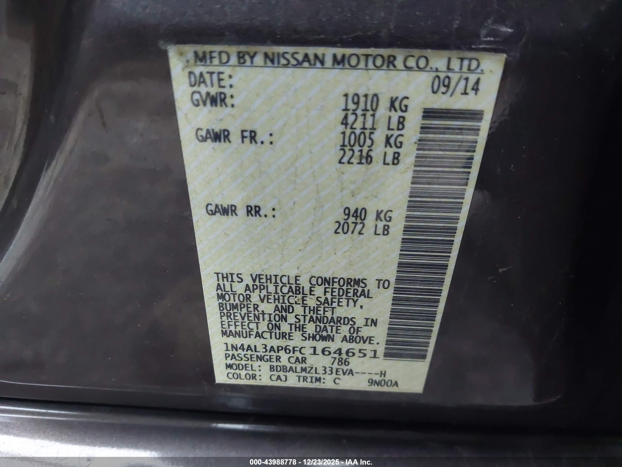 NISSAN ALTIMA image 9