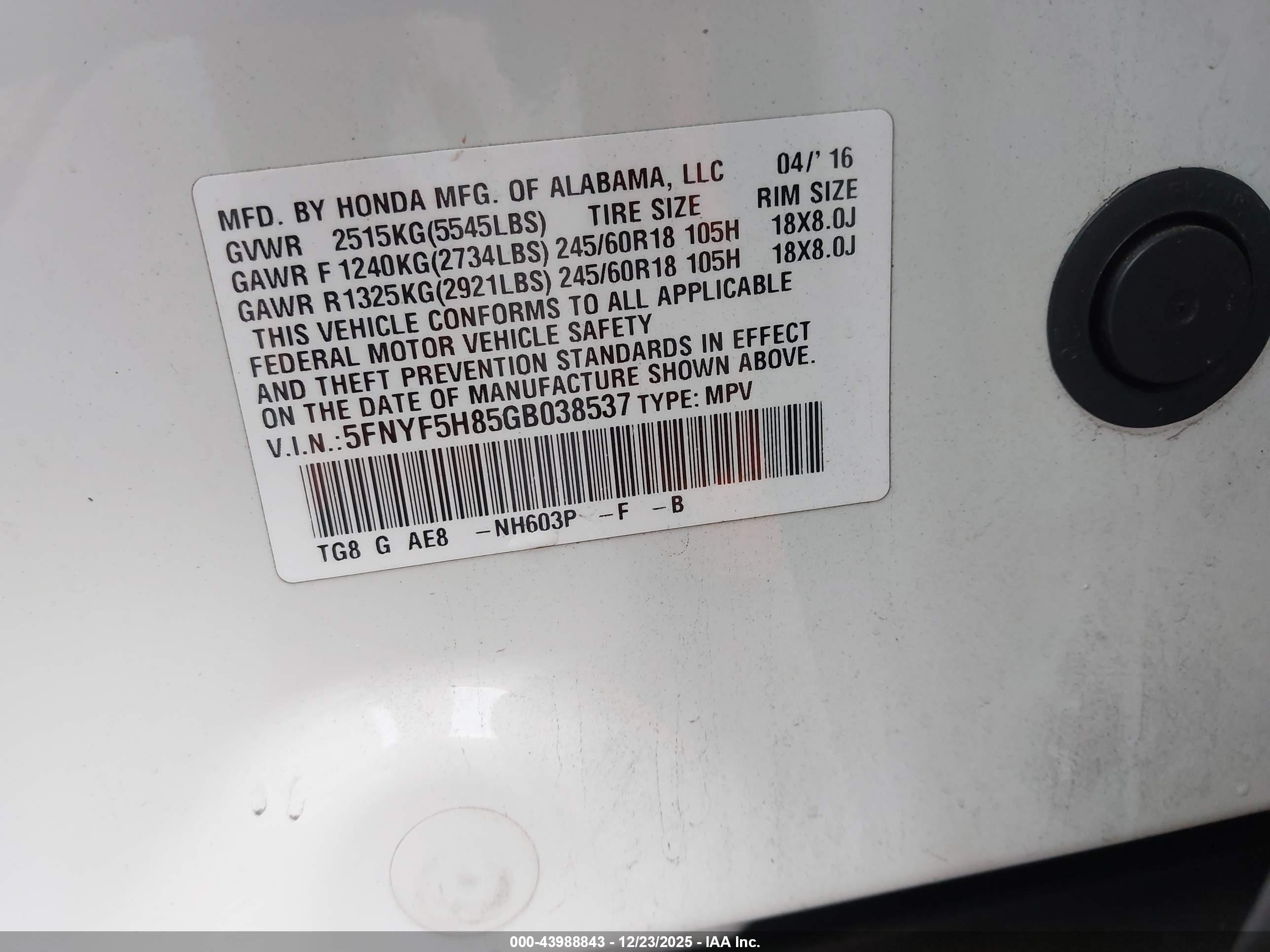 HONDA PILOT image 9