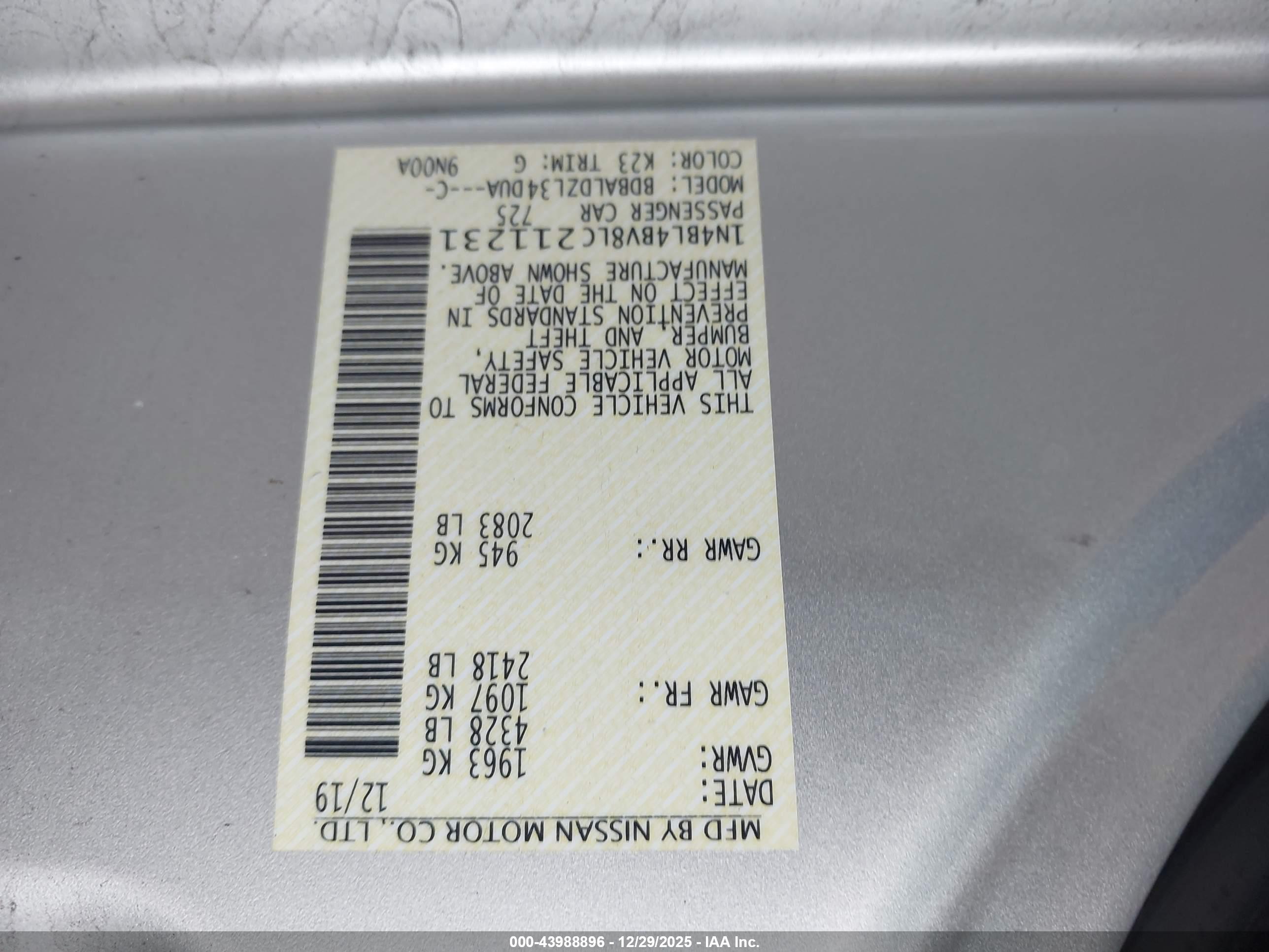 NISSAN ALTIMA image 9