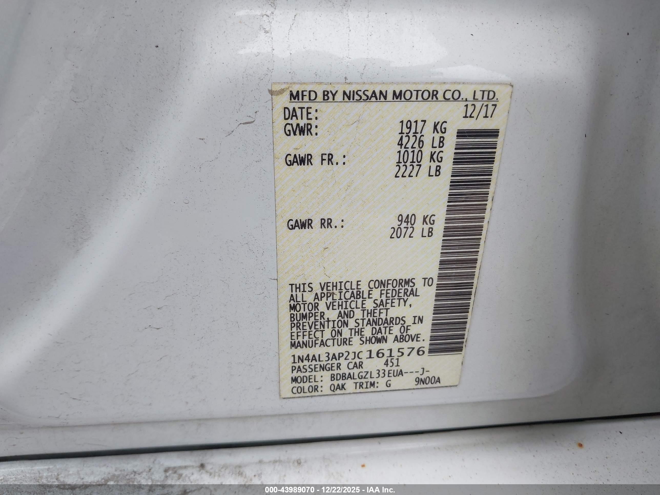 NISSAN ALTIMA image 9
