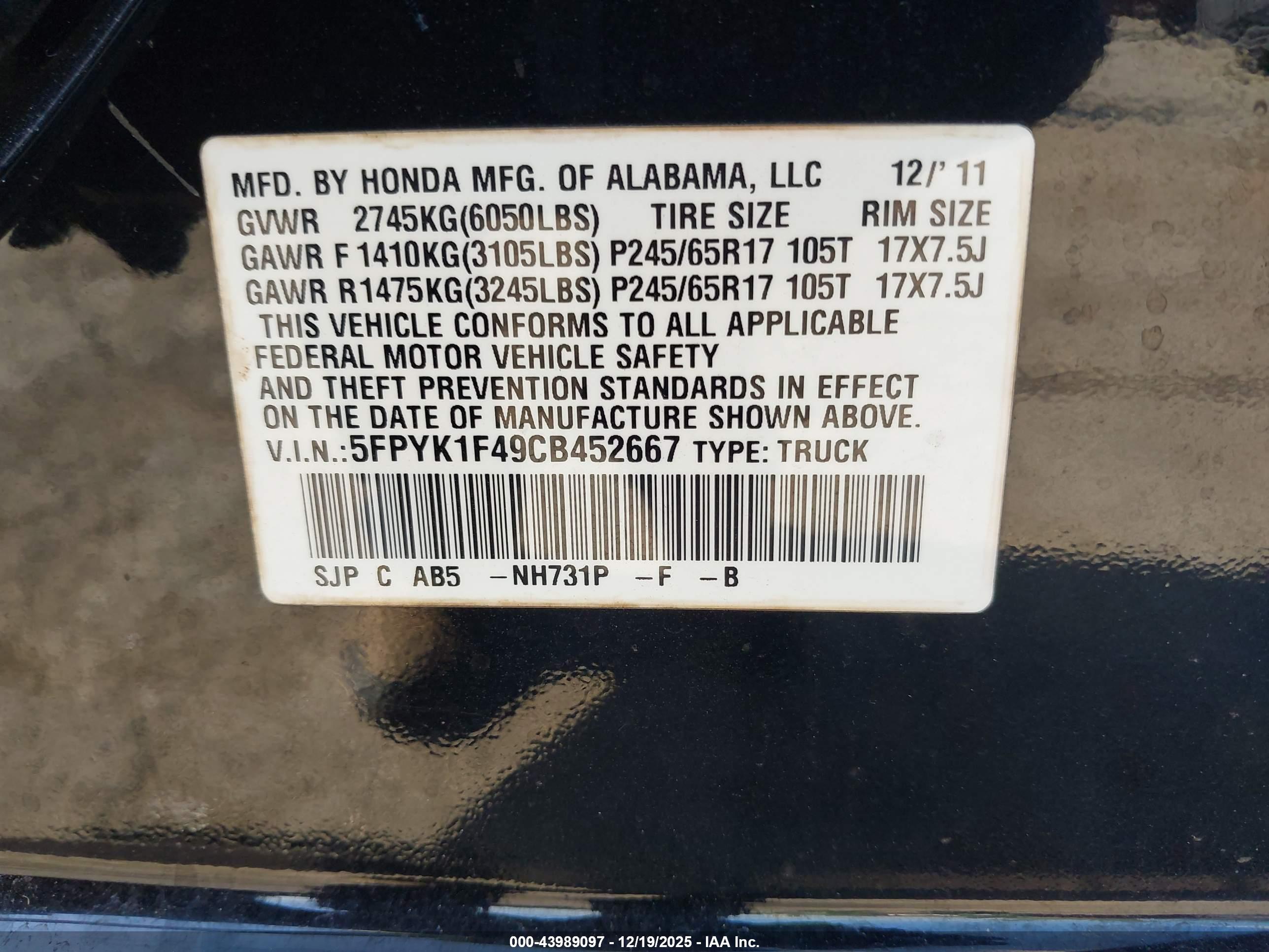 HONDA RIDGELINE image 9
