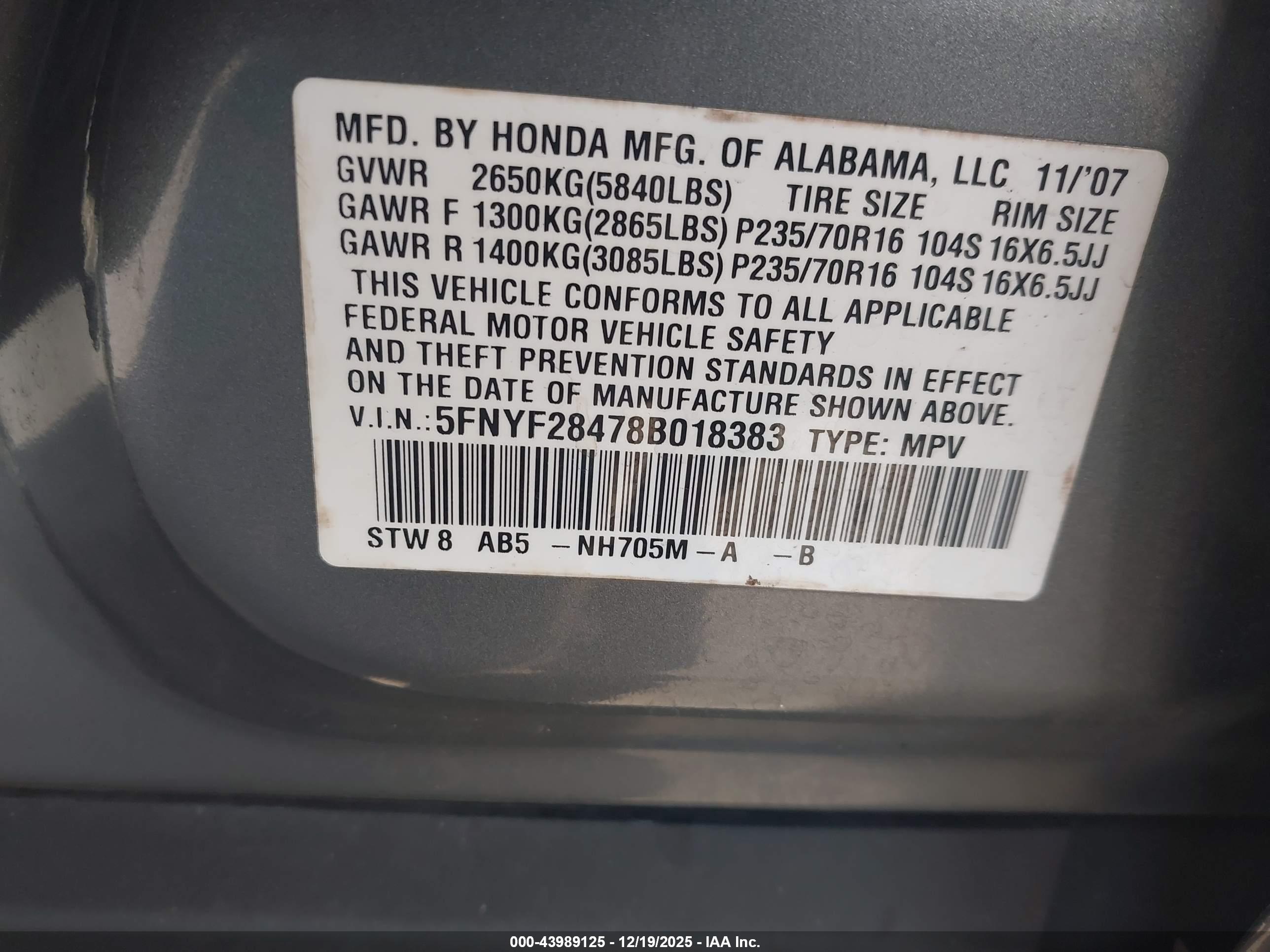 HONDA PILOT image 9