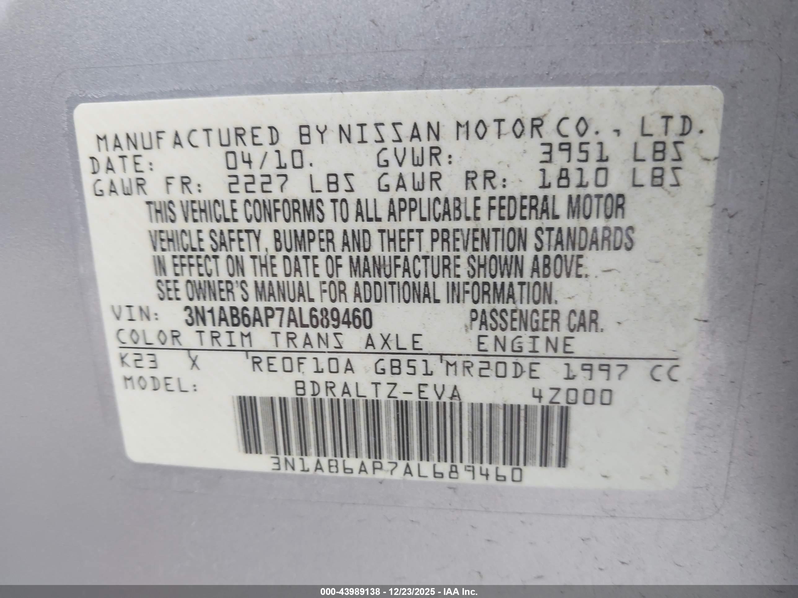 NISSAN SENTRA image 9