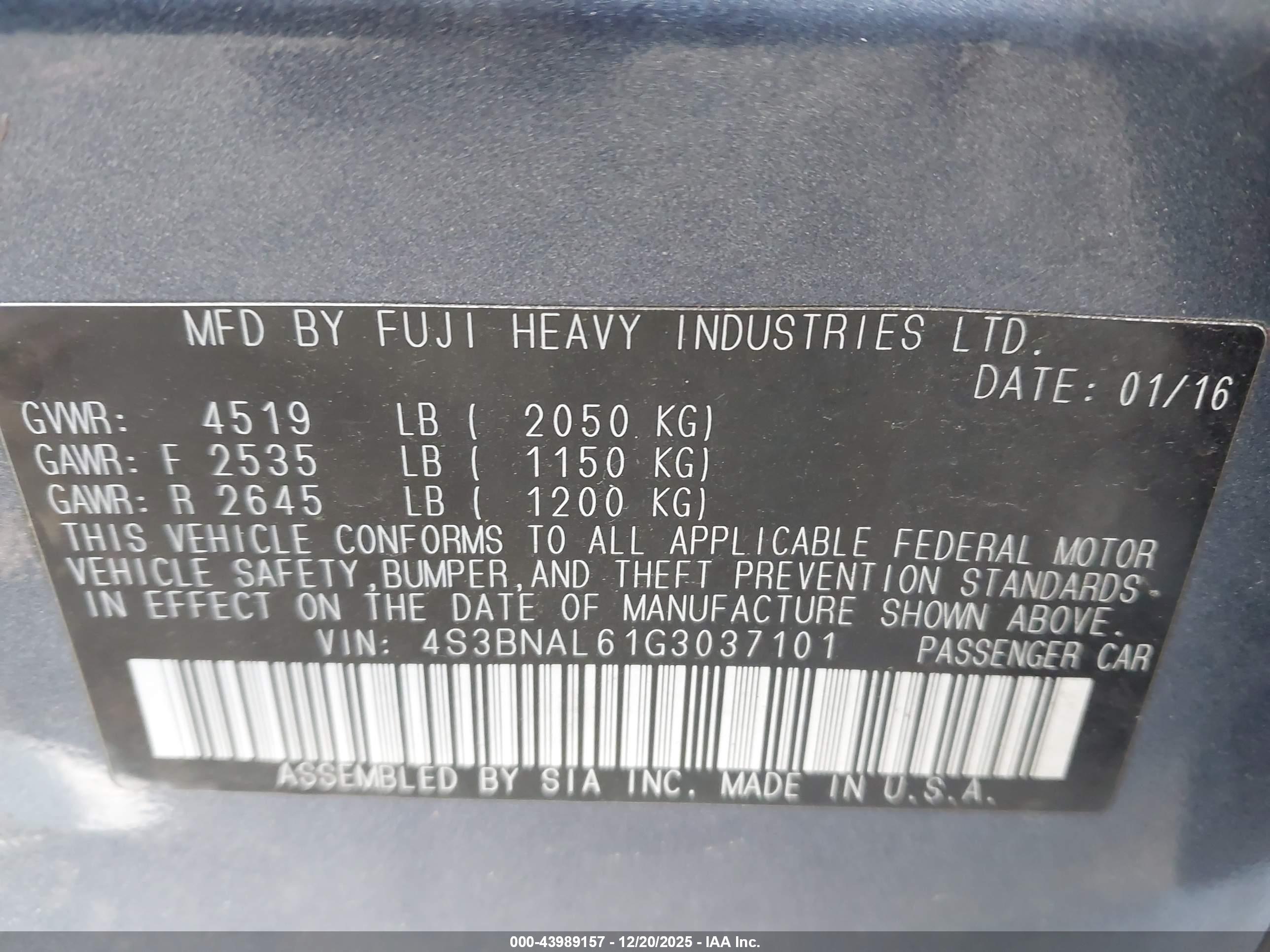 SUBARU LEGACY image 9