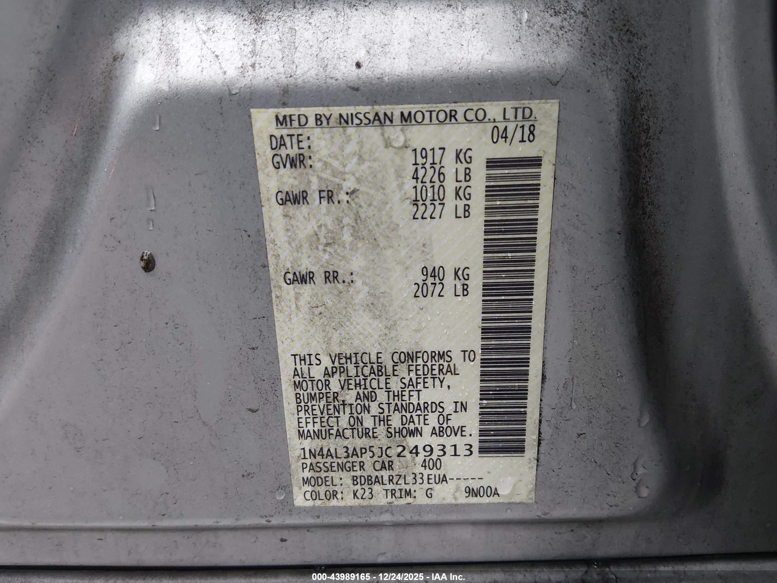 NISSAN ALTIMA image 9