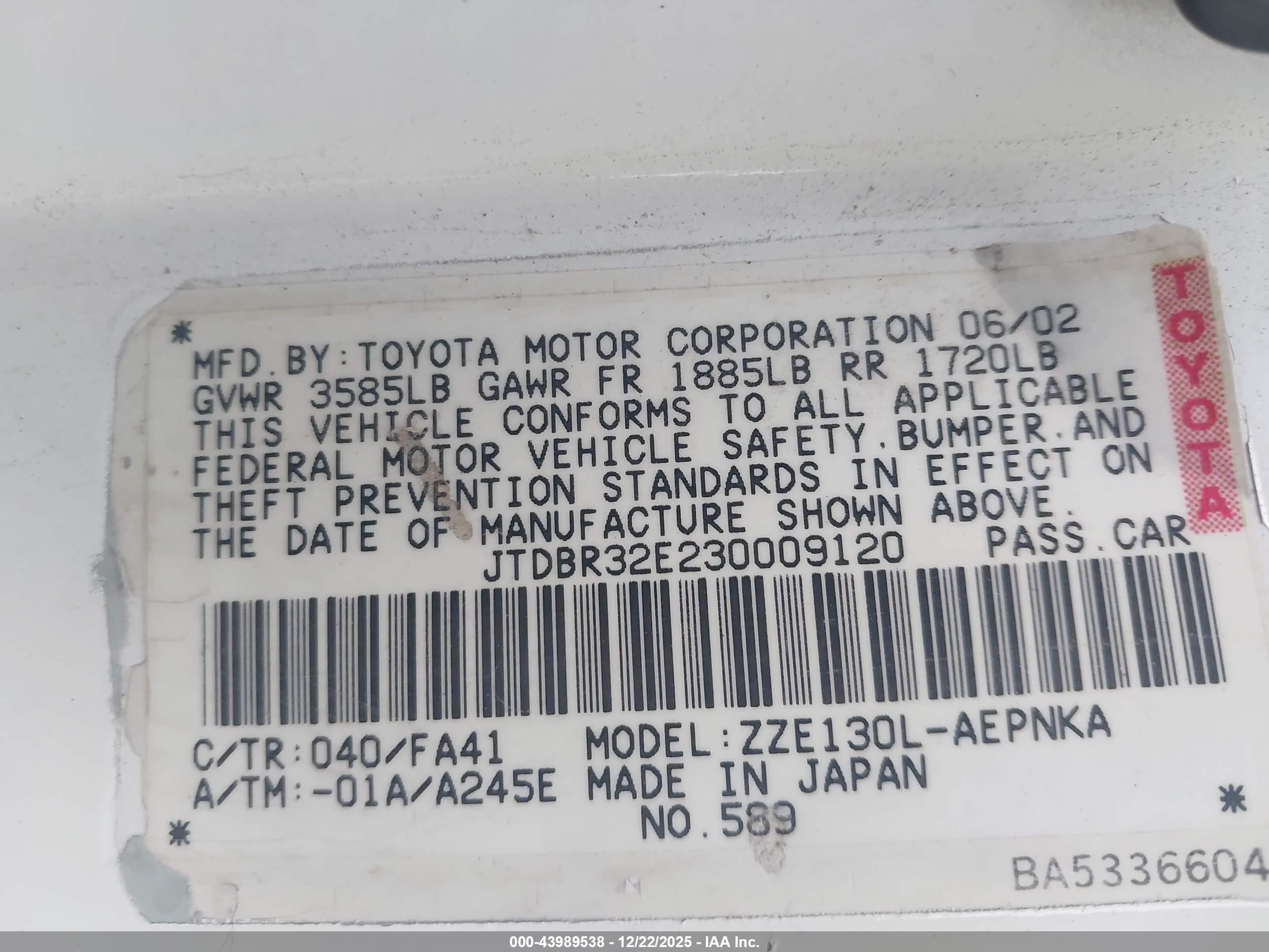 TOYOTA COROLLA image 9