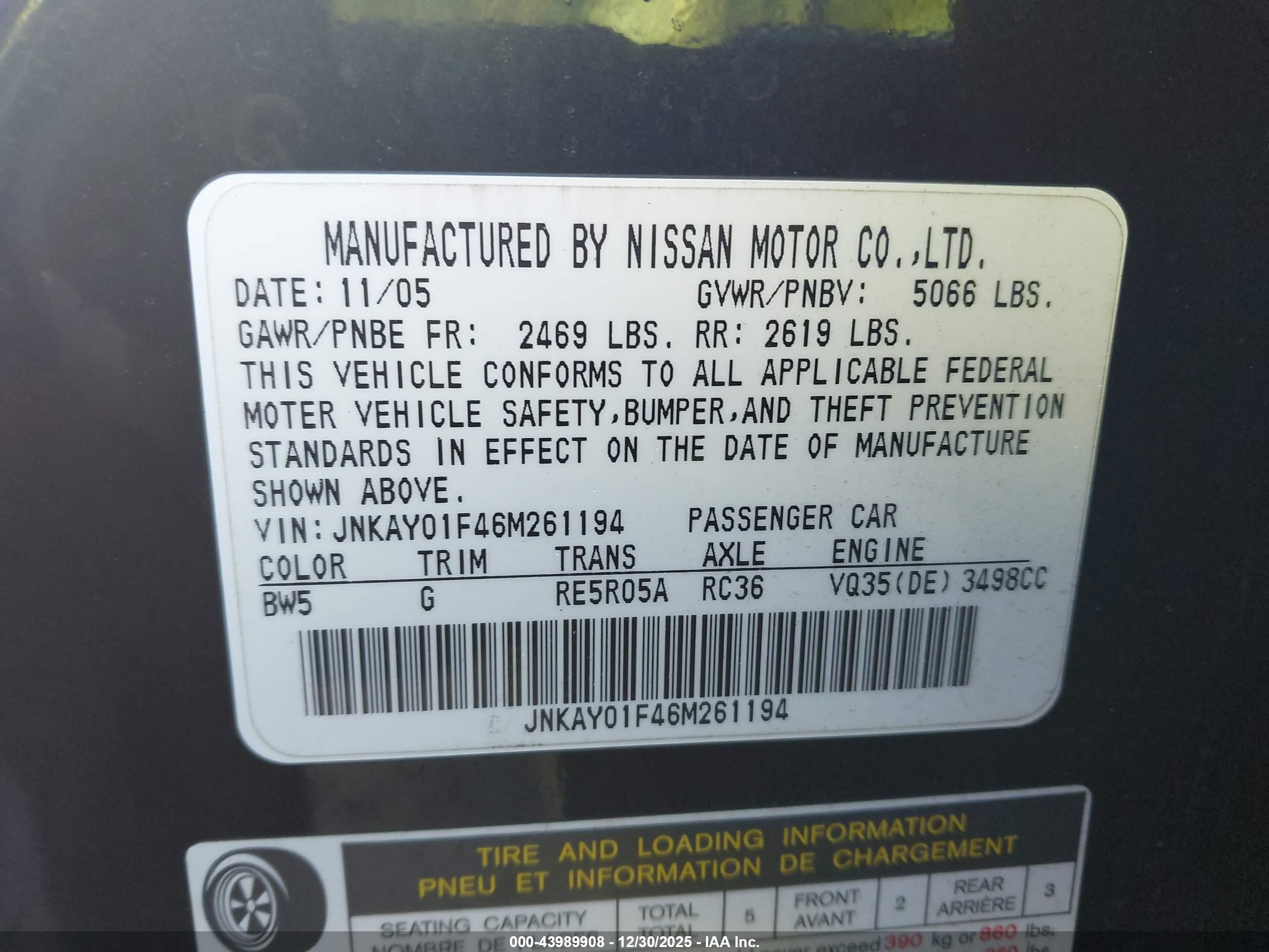 INFINITI M35X image 9
