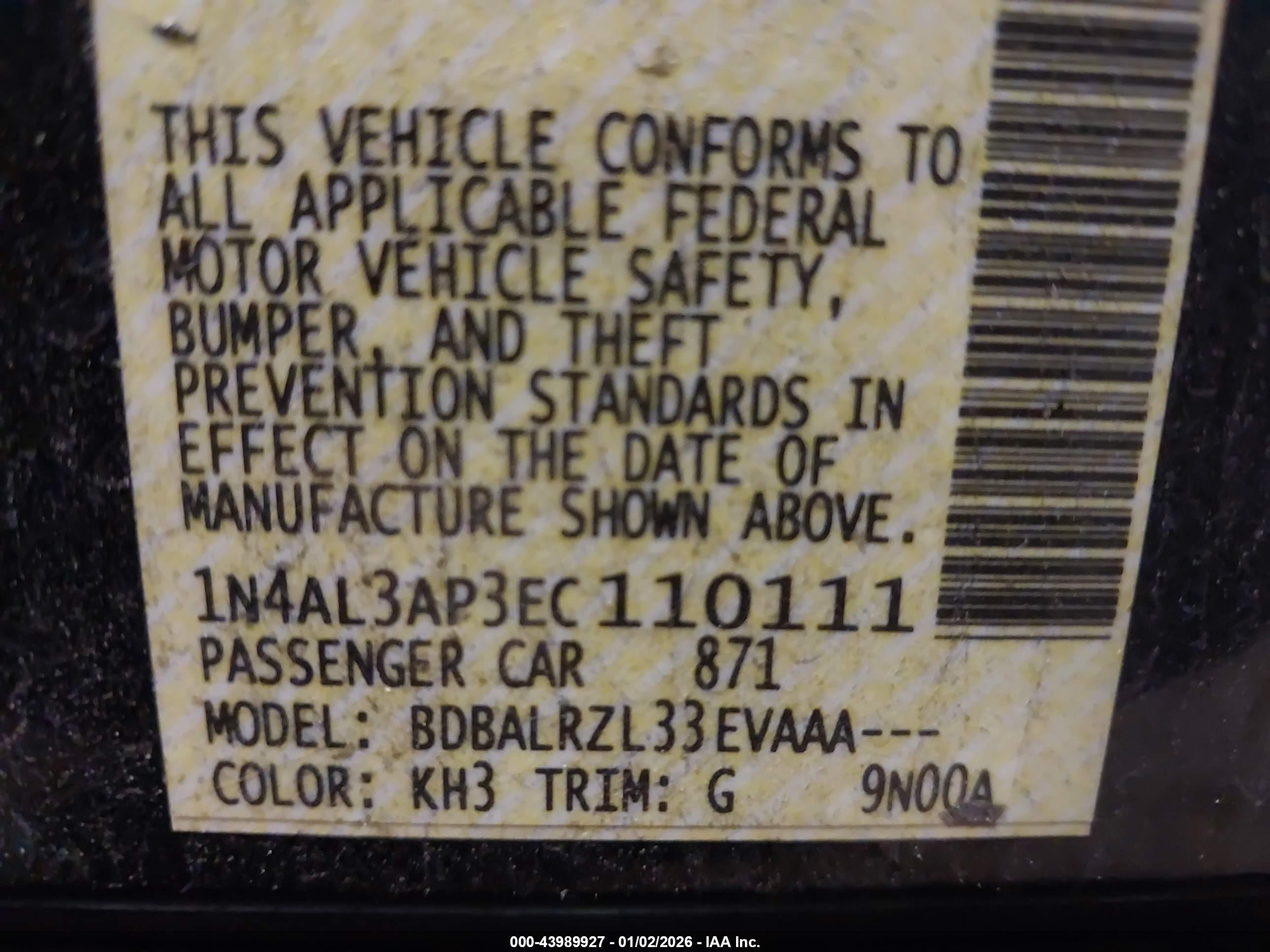 NISSAN ALTIMA image 9