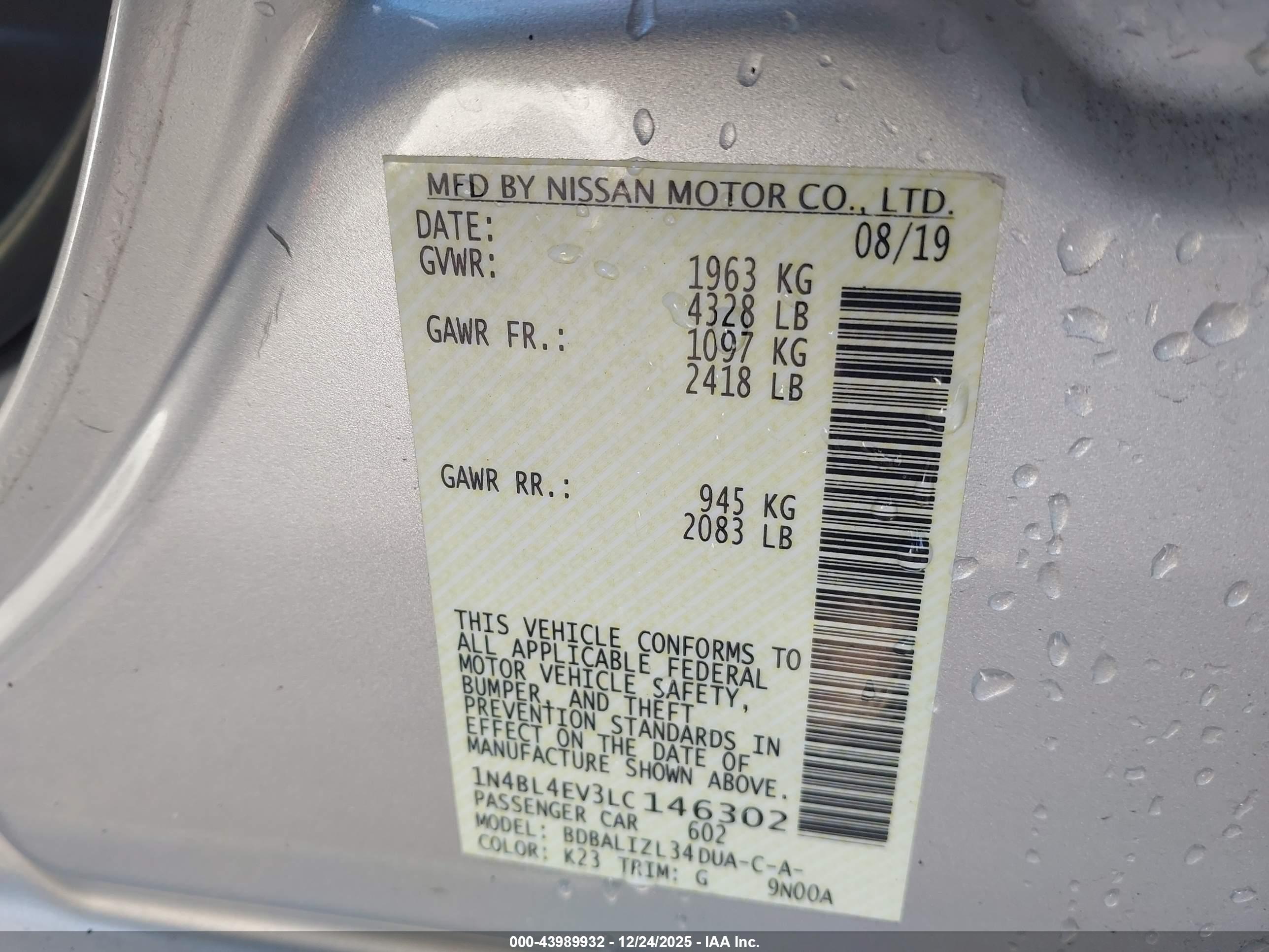 NISSAN ALTIMA image 9