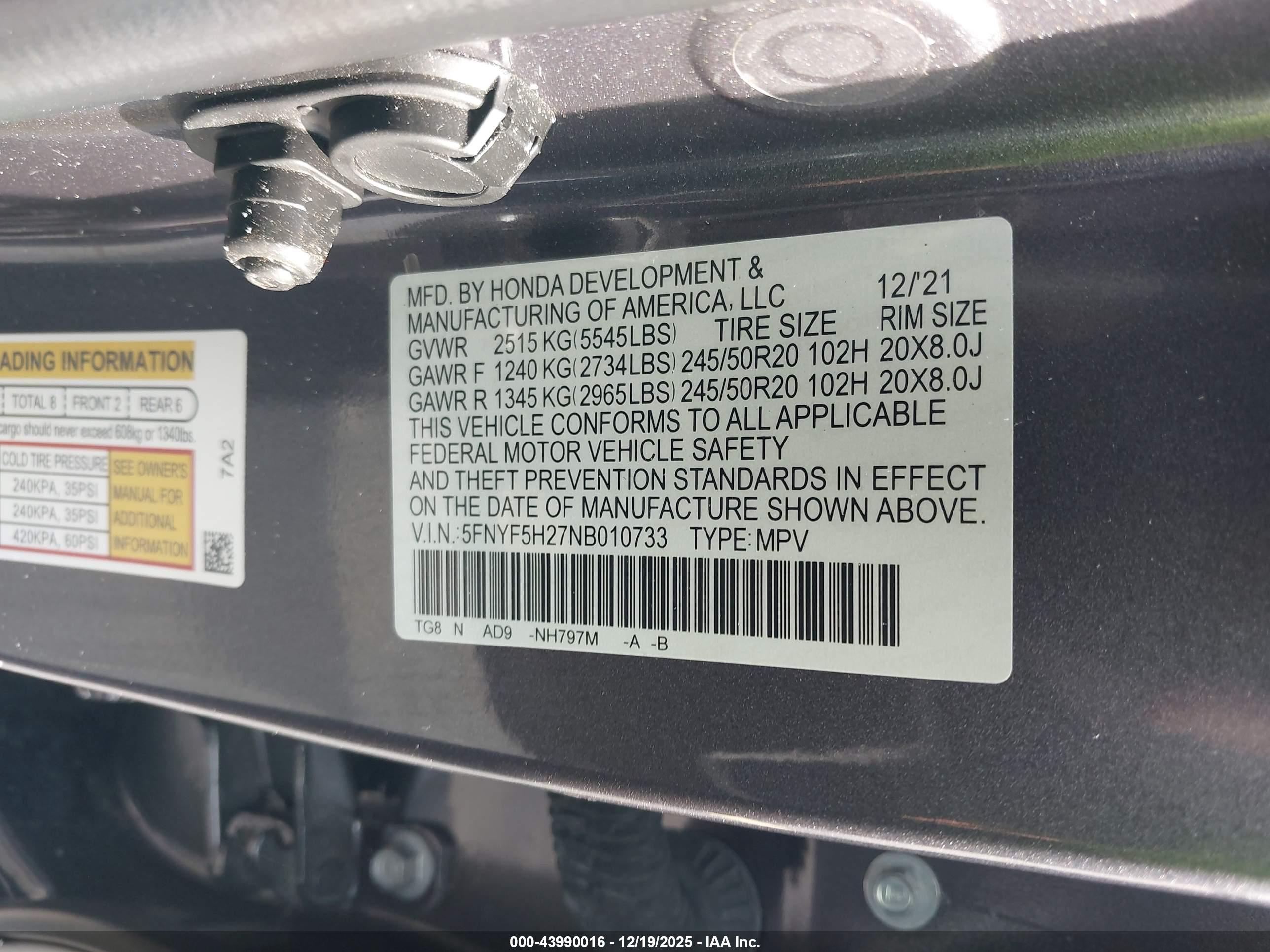HONDA PILOT image 9