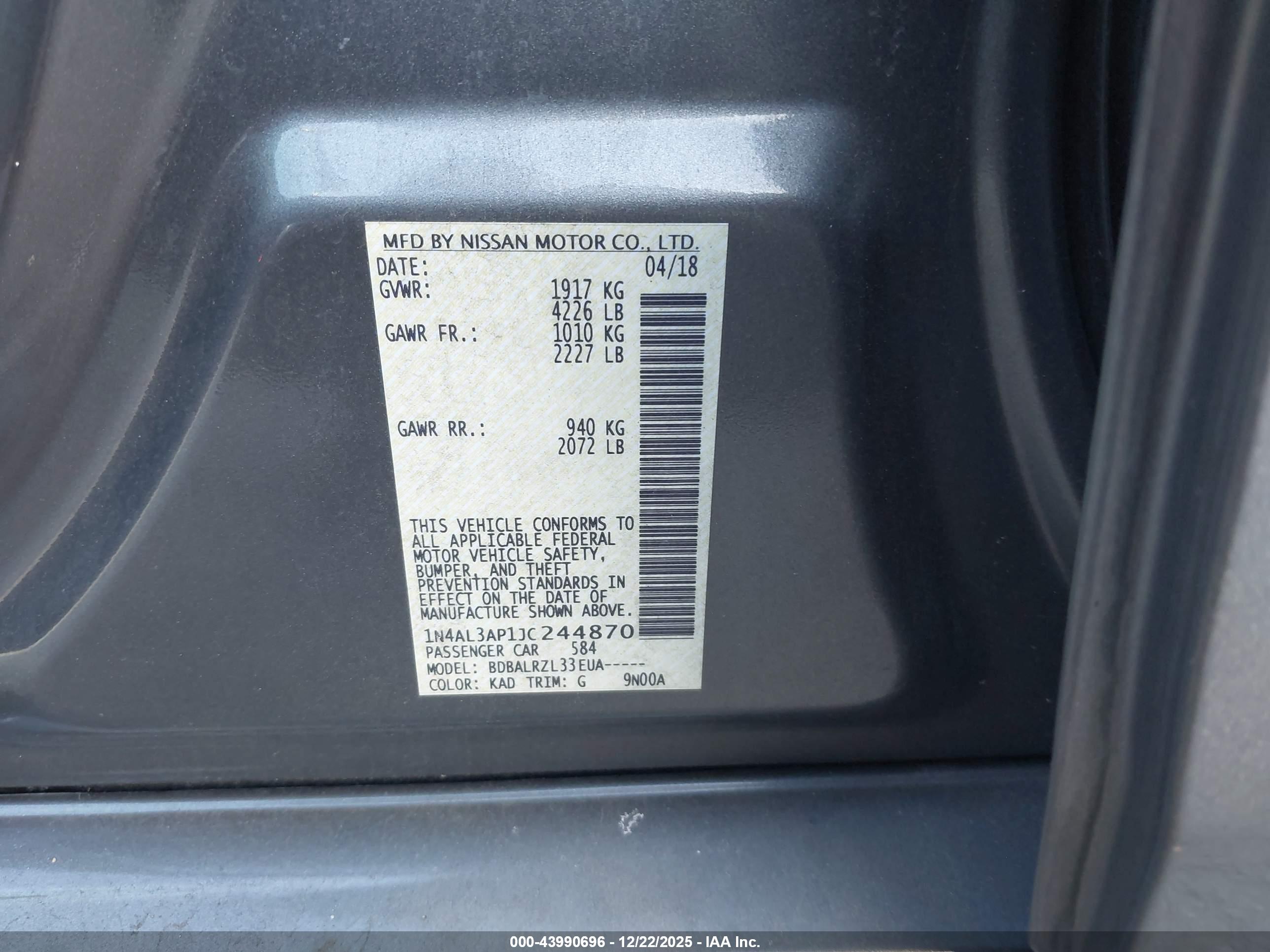 NISSAN ALTIMA image 9