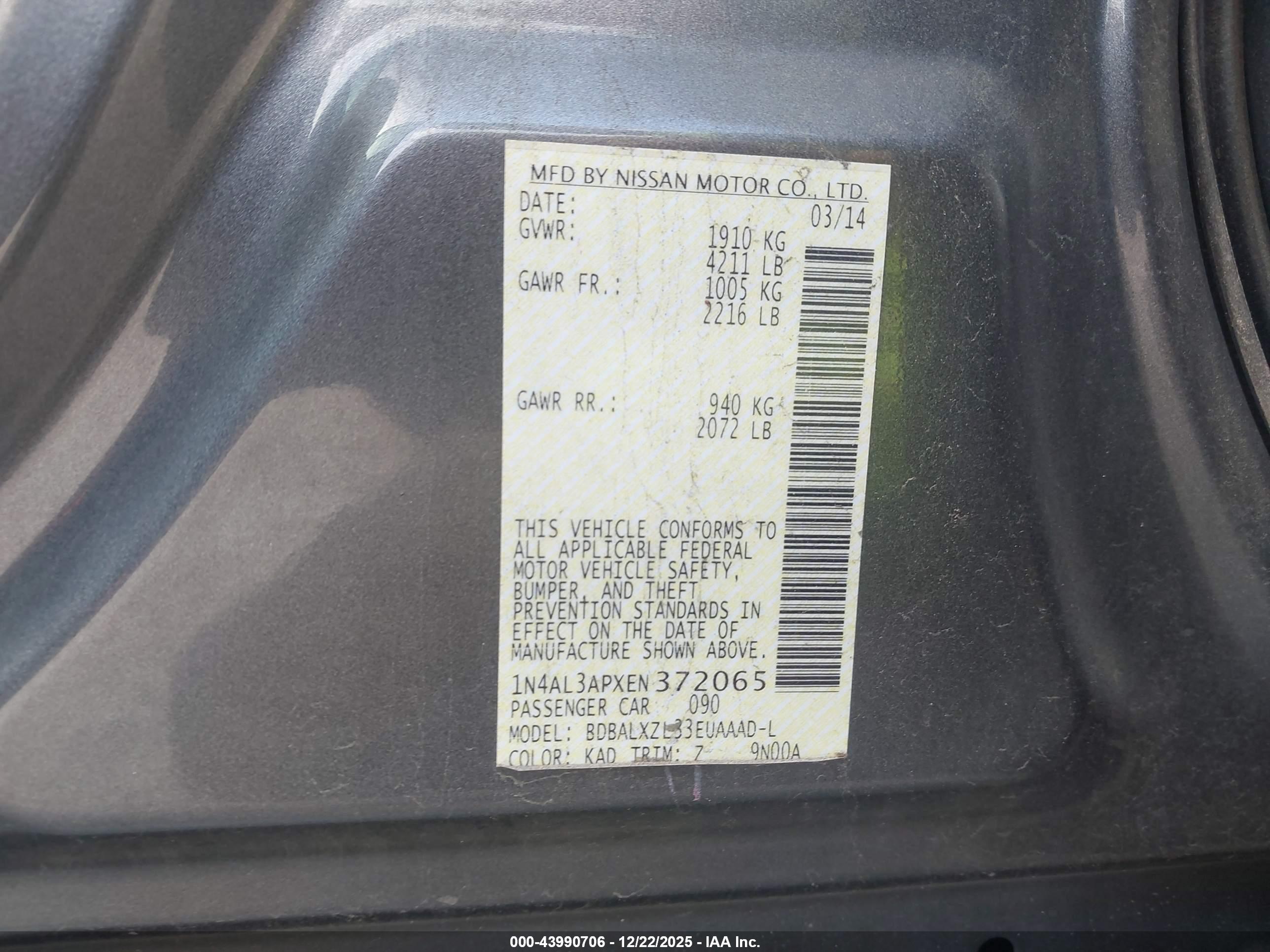 NISSAN ALTIMA image 9
