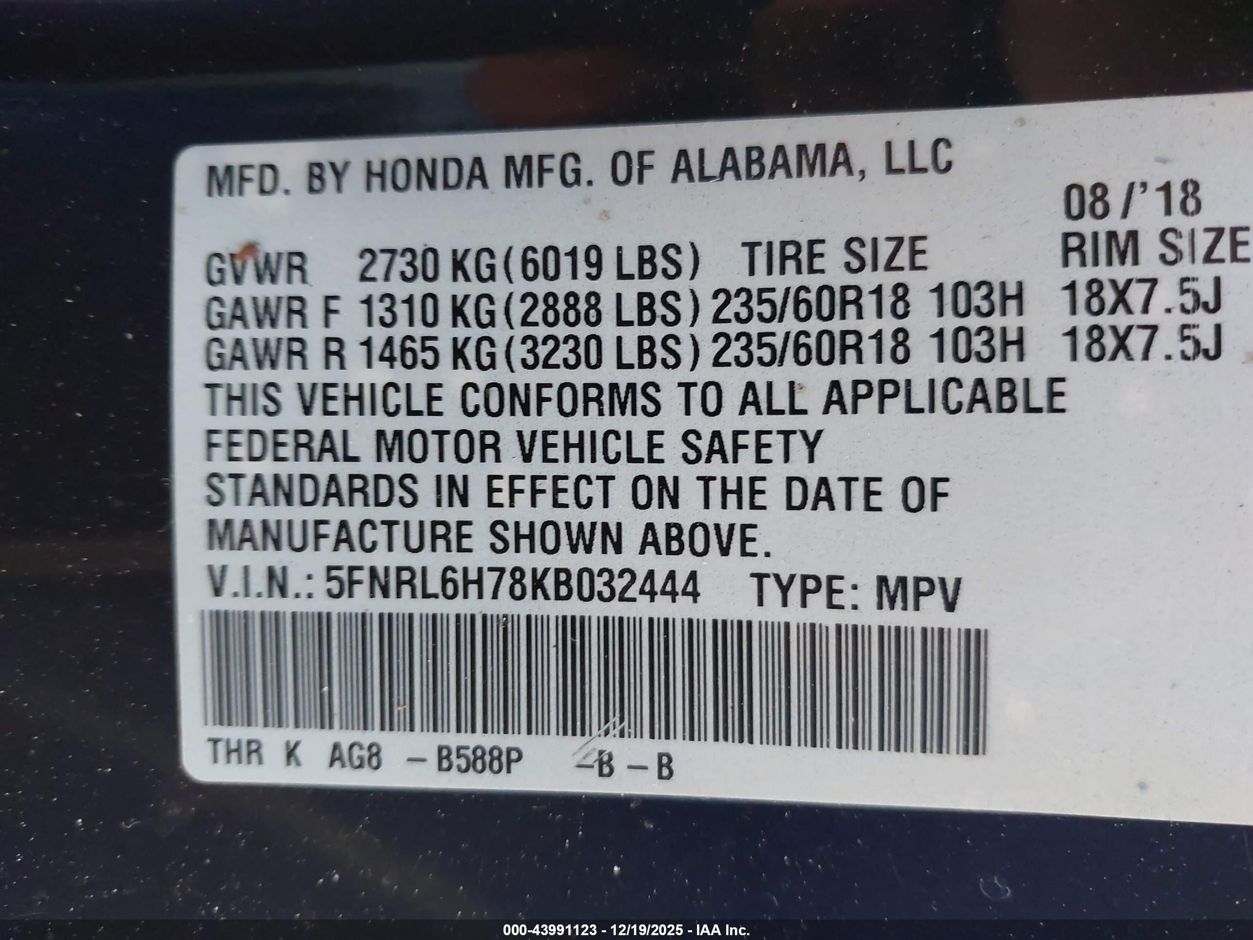 HONDA ODYSSEY image 9