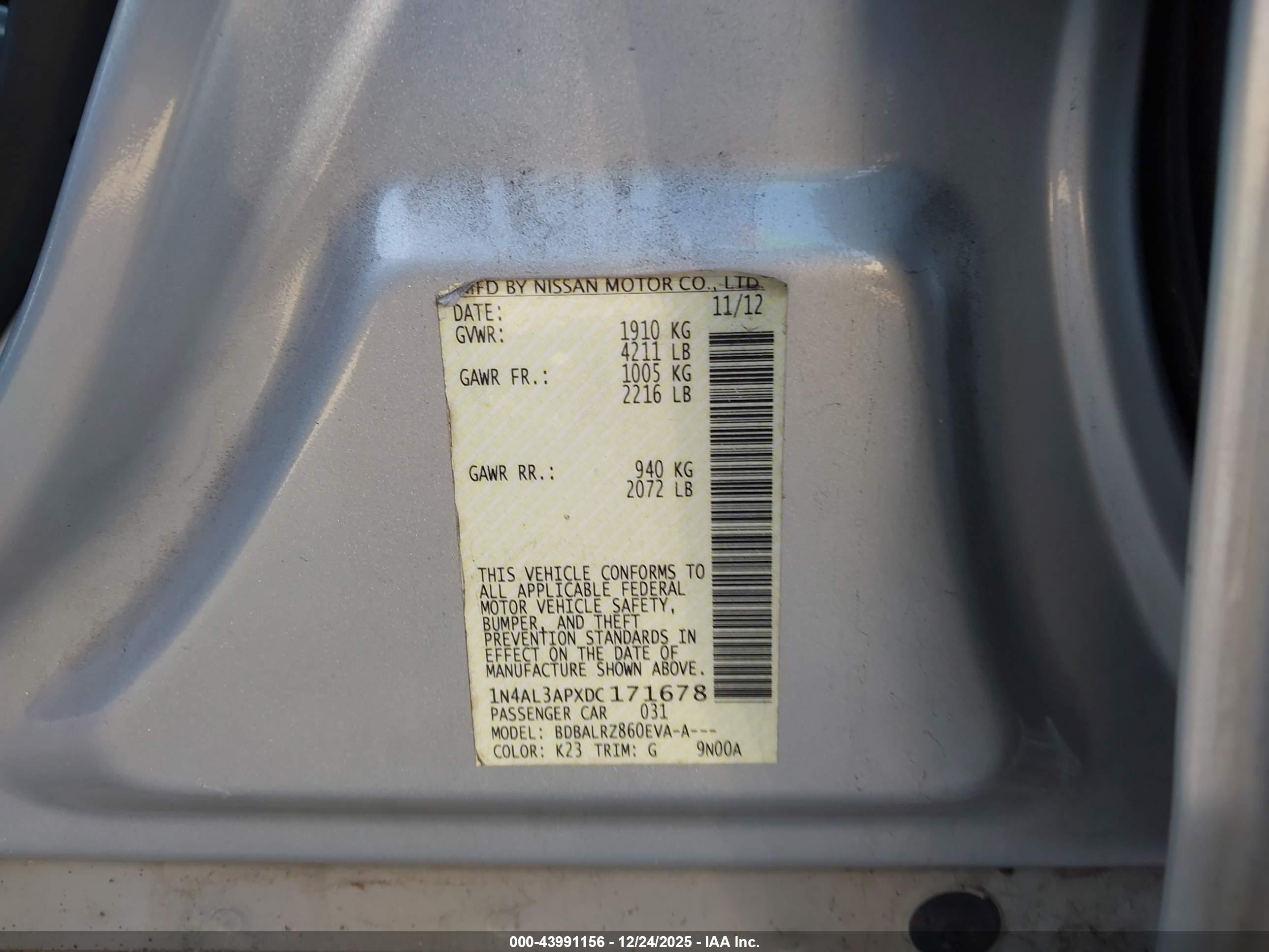 NISSAN ALTIMA image 9