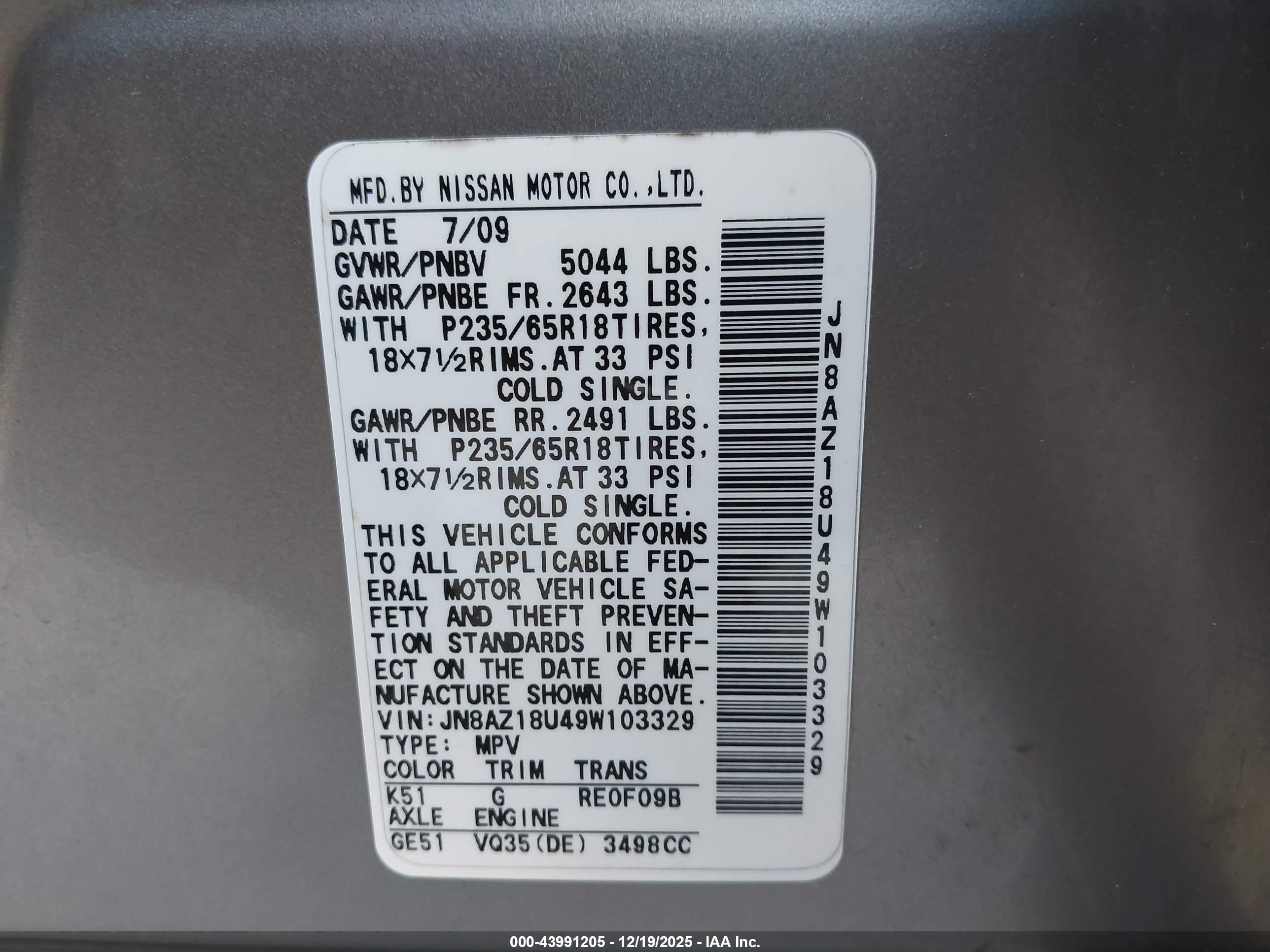 NISSAN MURANO image 9