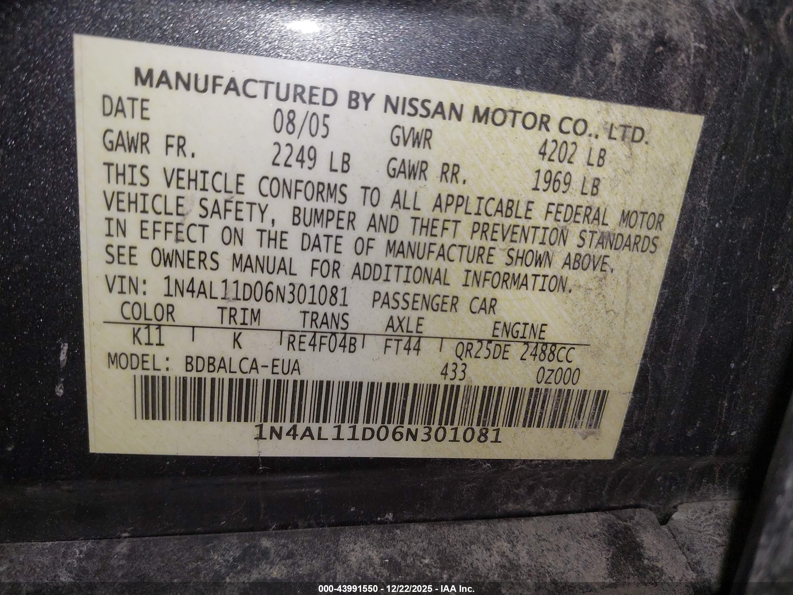 NISSAN ALTIMA image 9
