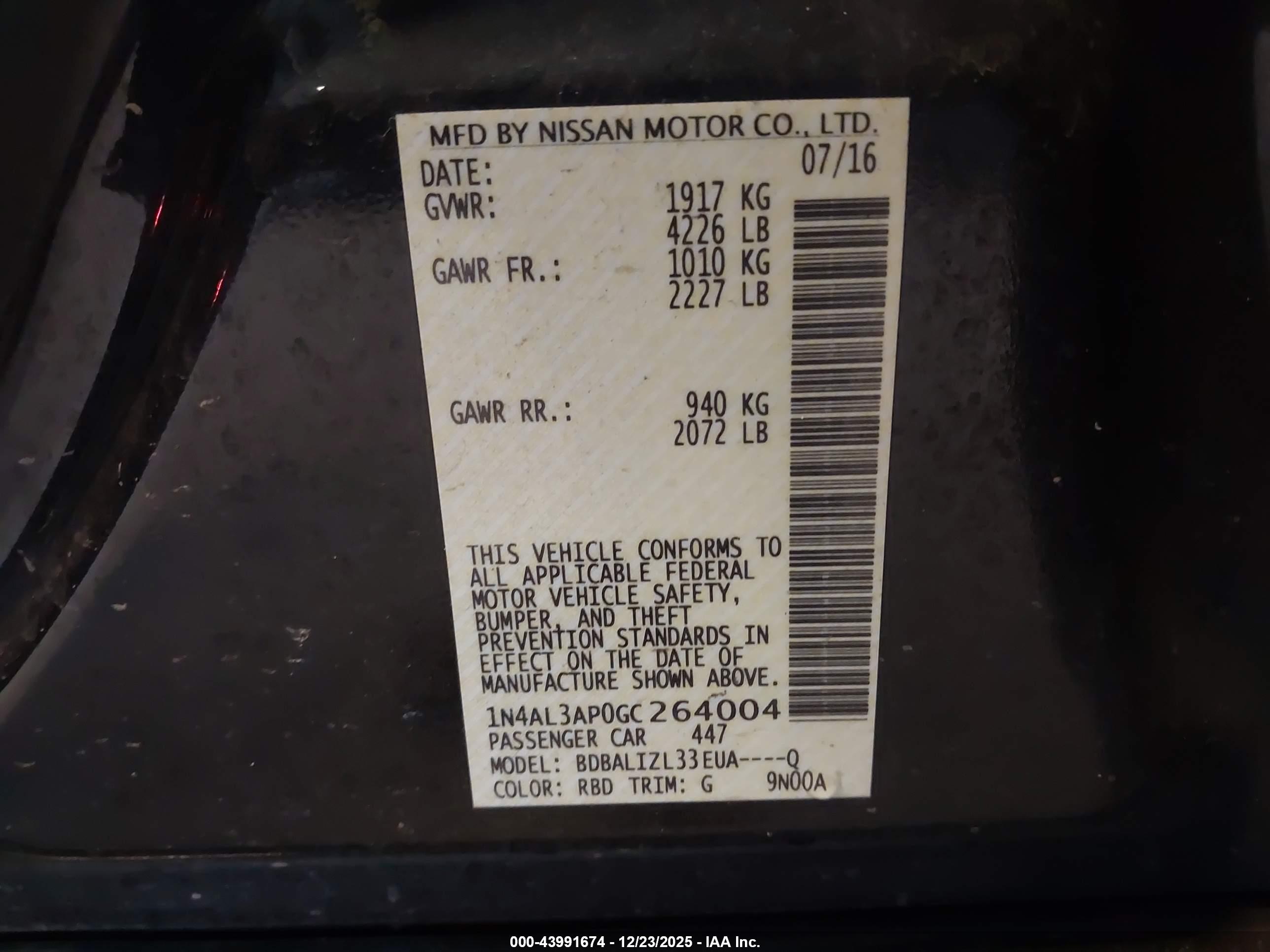 NISSAN ALTIMA image 9