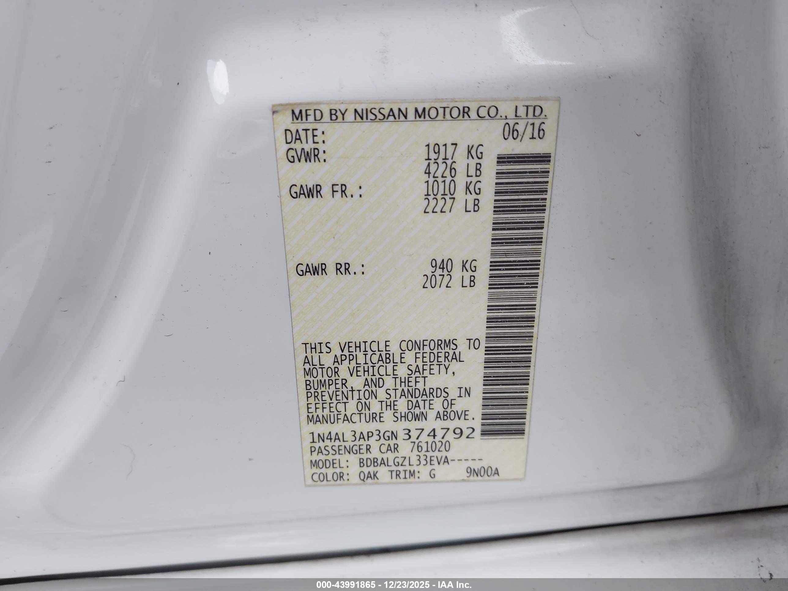NISSAN ALTIMA image 9