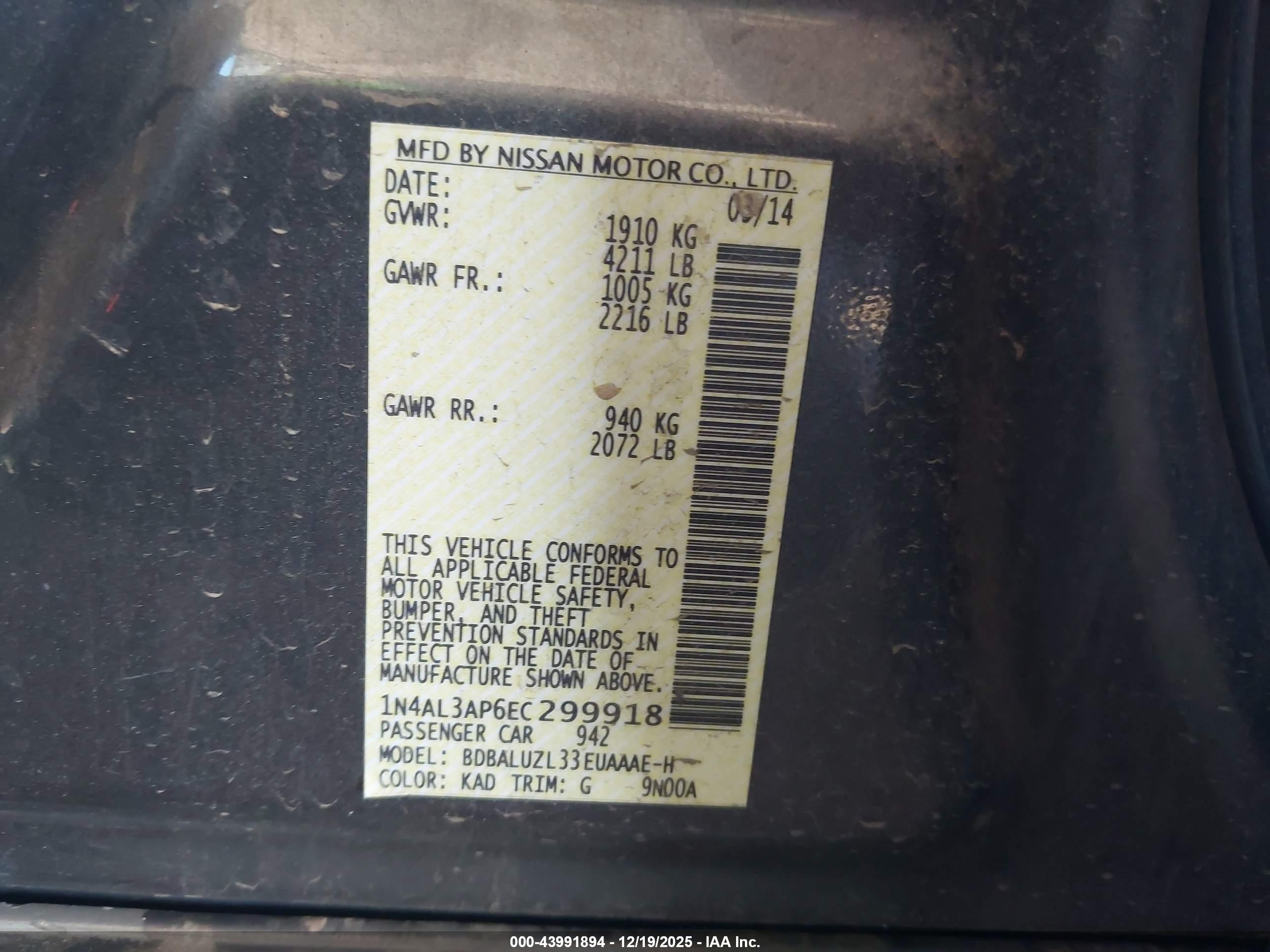 NISSAN ALTIMA image 9