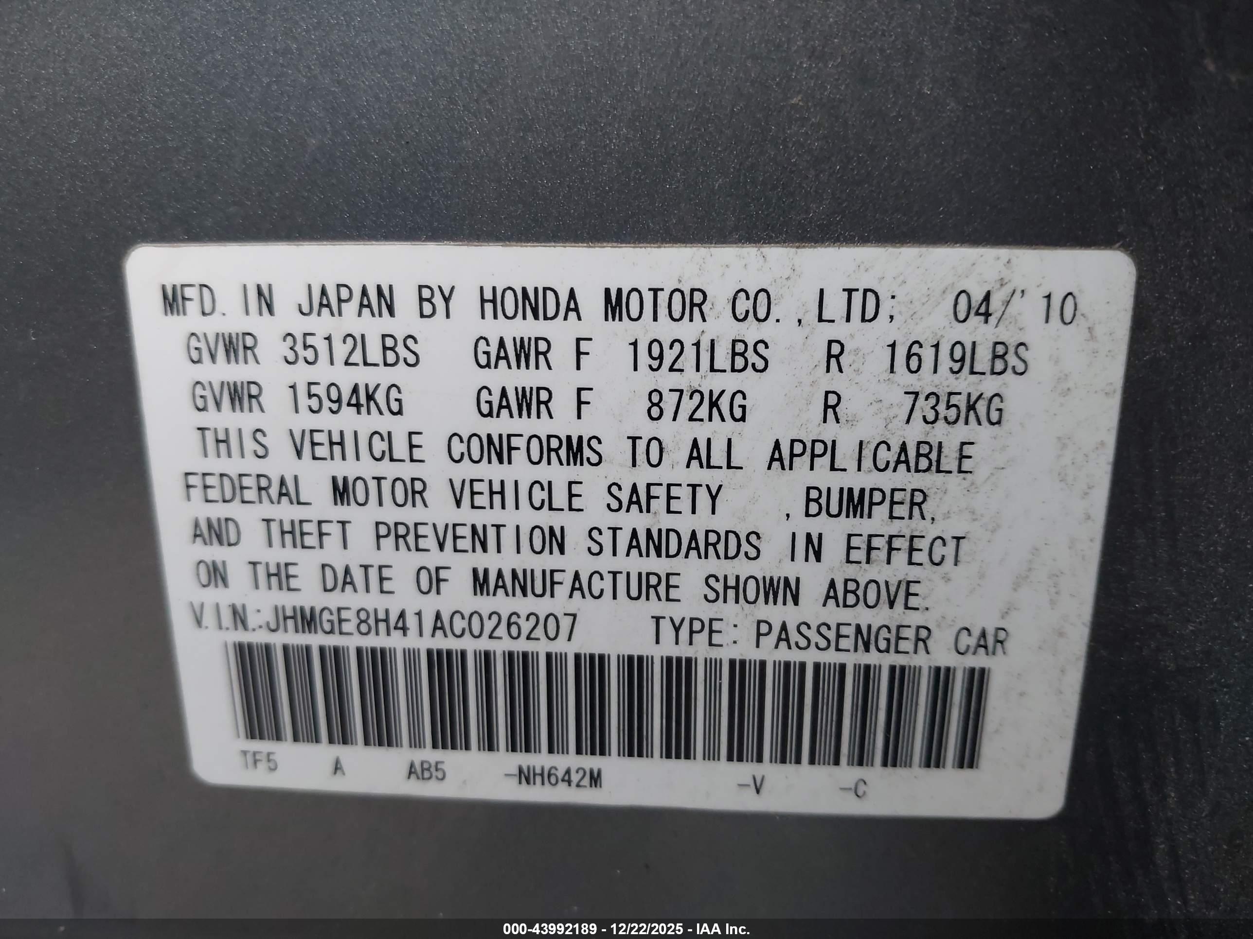HONDA FIT image 9