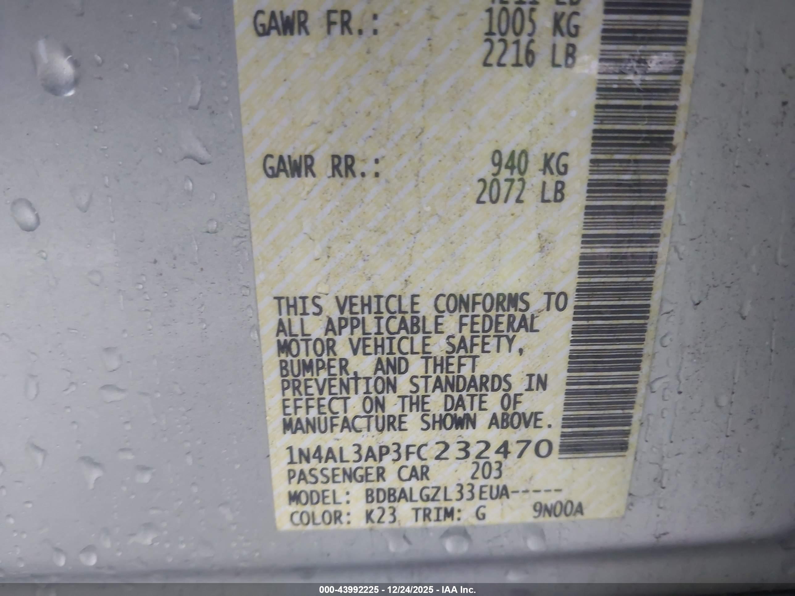 NISSAN ALTIMA image 9