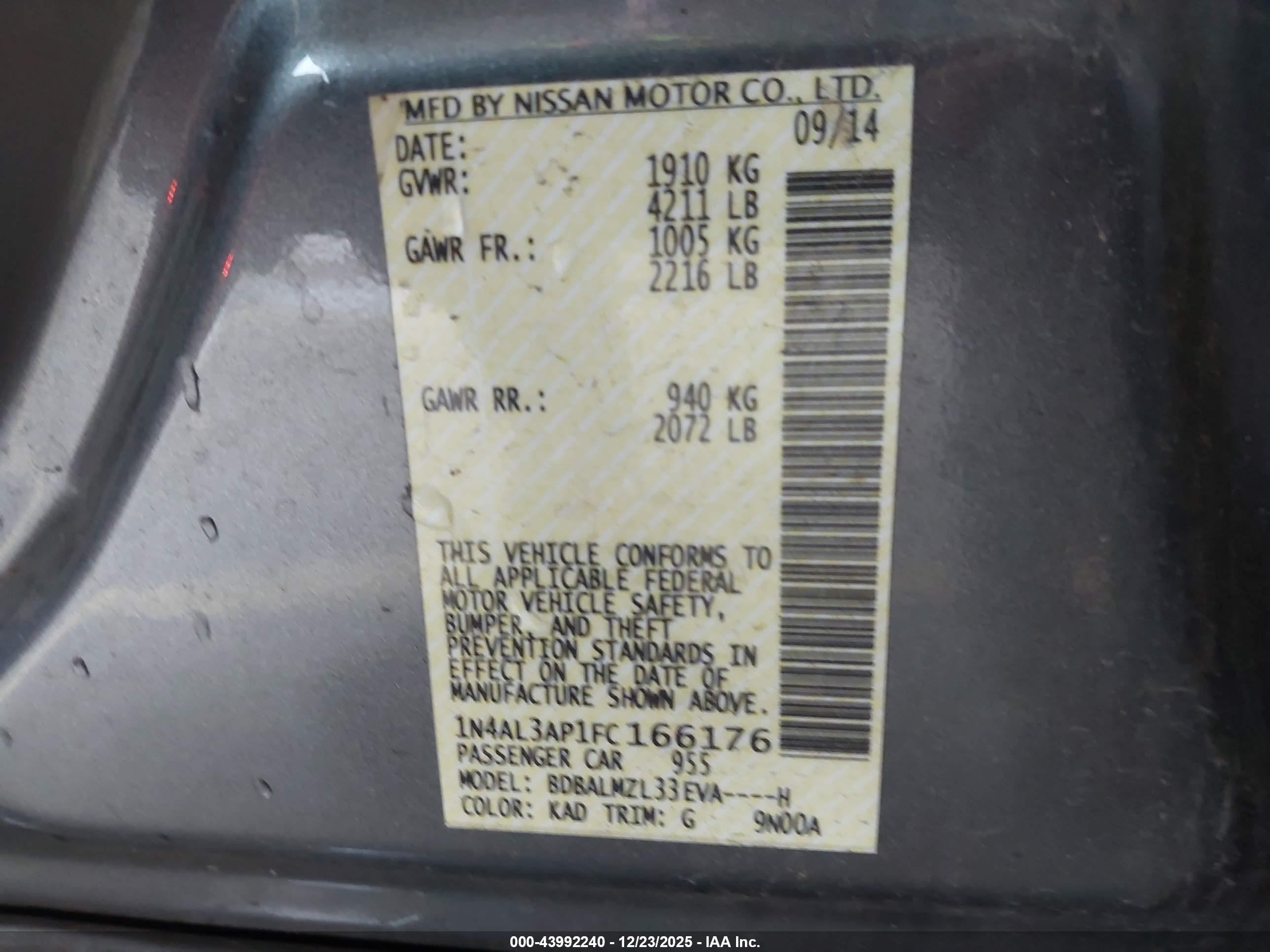 NISSAN ALTIMA image 9