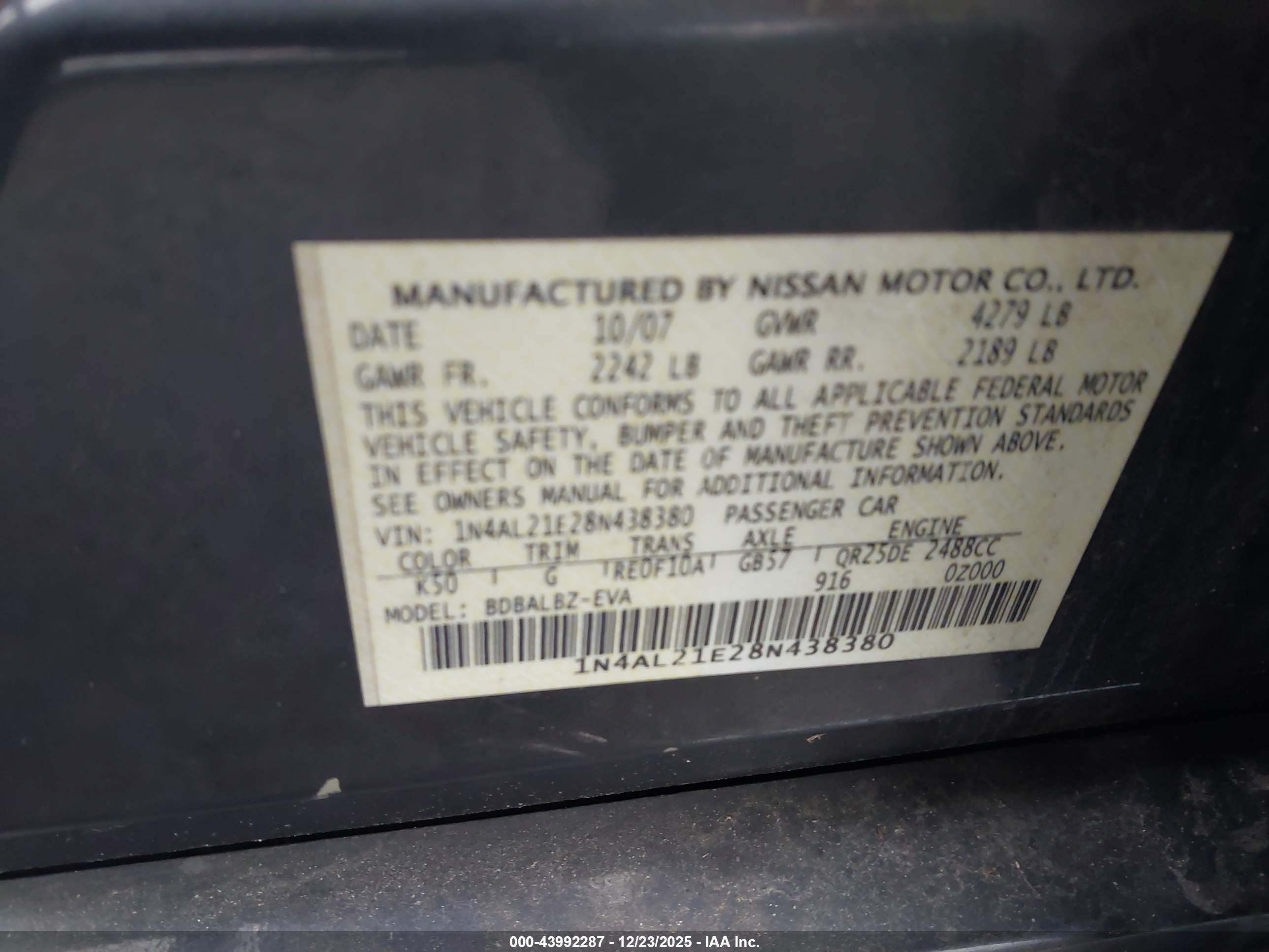 NISSAN ALTIMA image 9