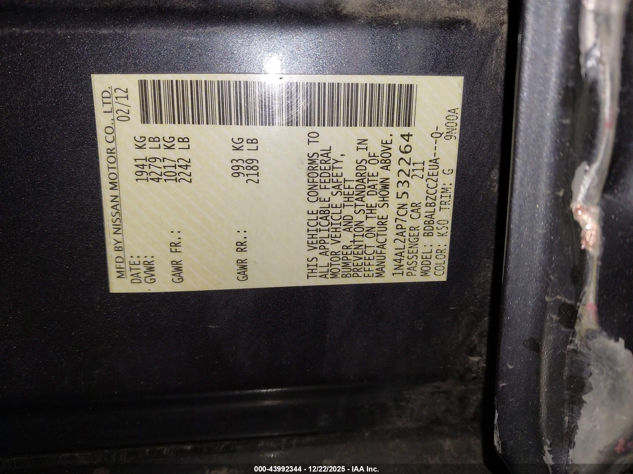 NISSAN ALTIMA image 9