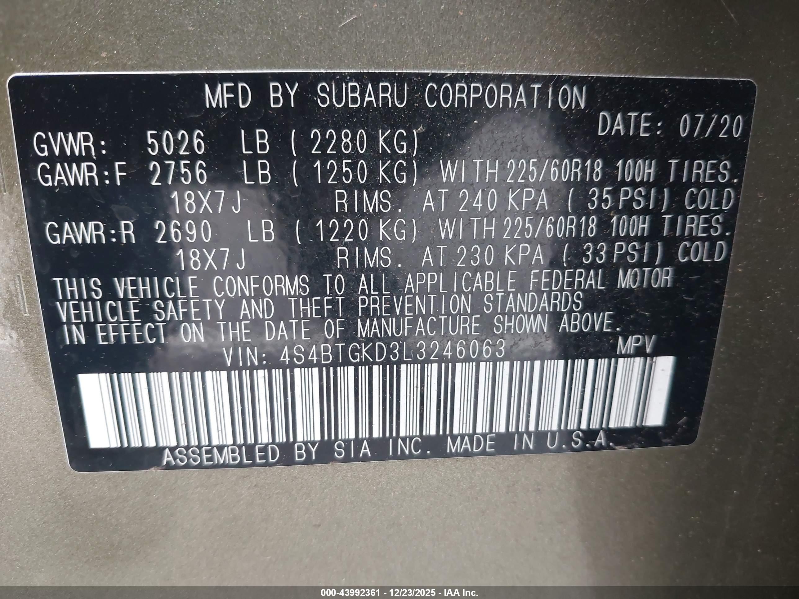 SUBARU OUTBACK image 9