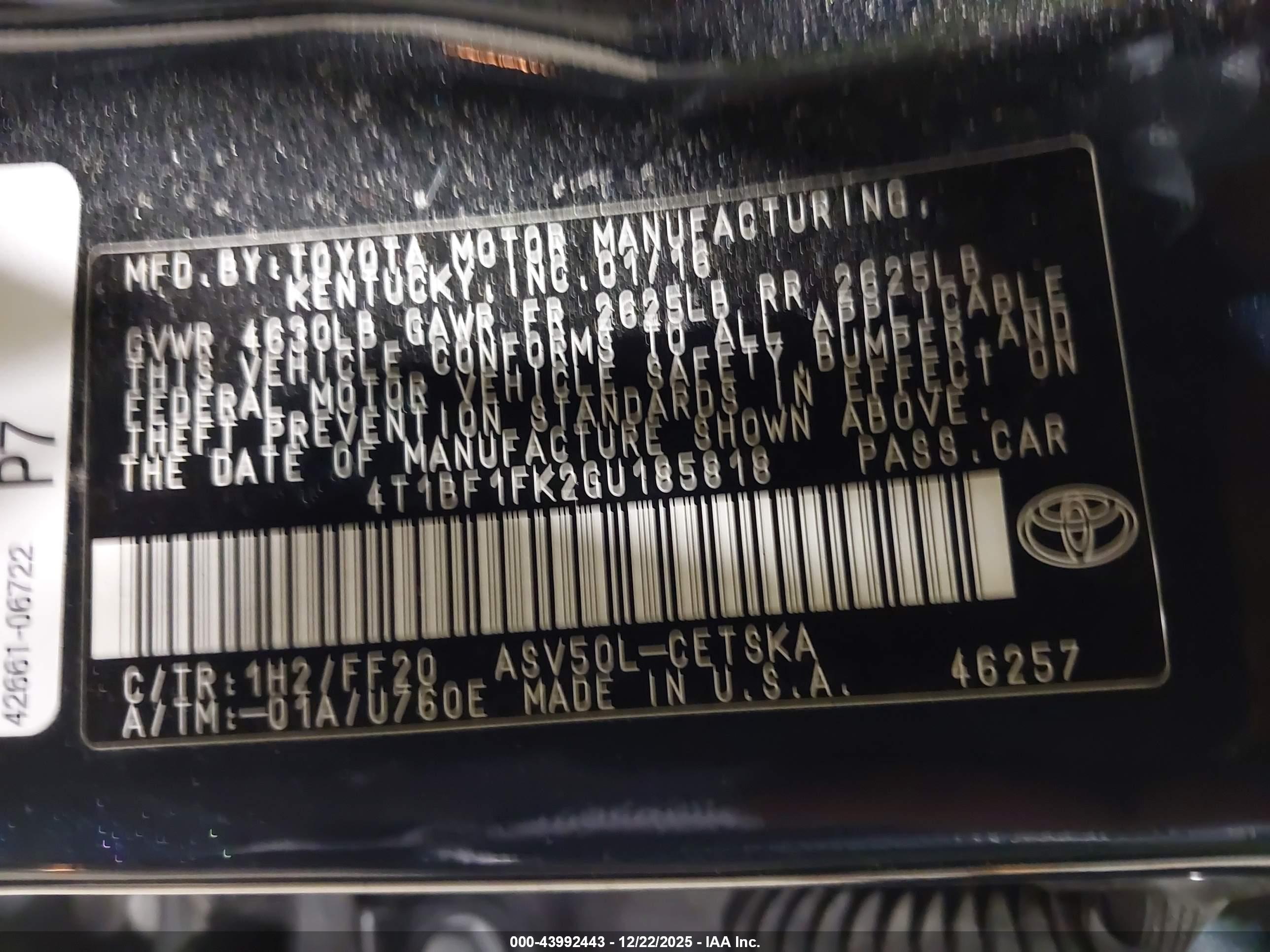 TOYOTA CAMRY image 9