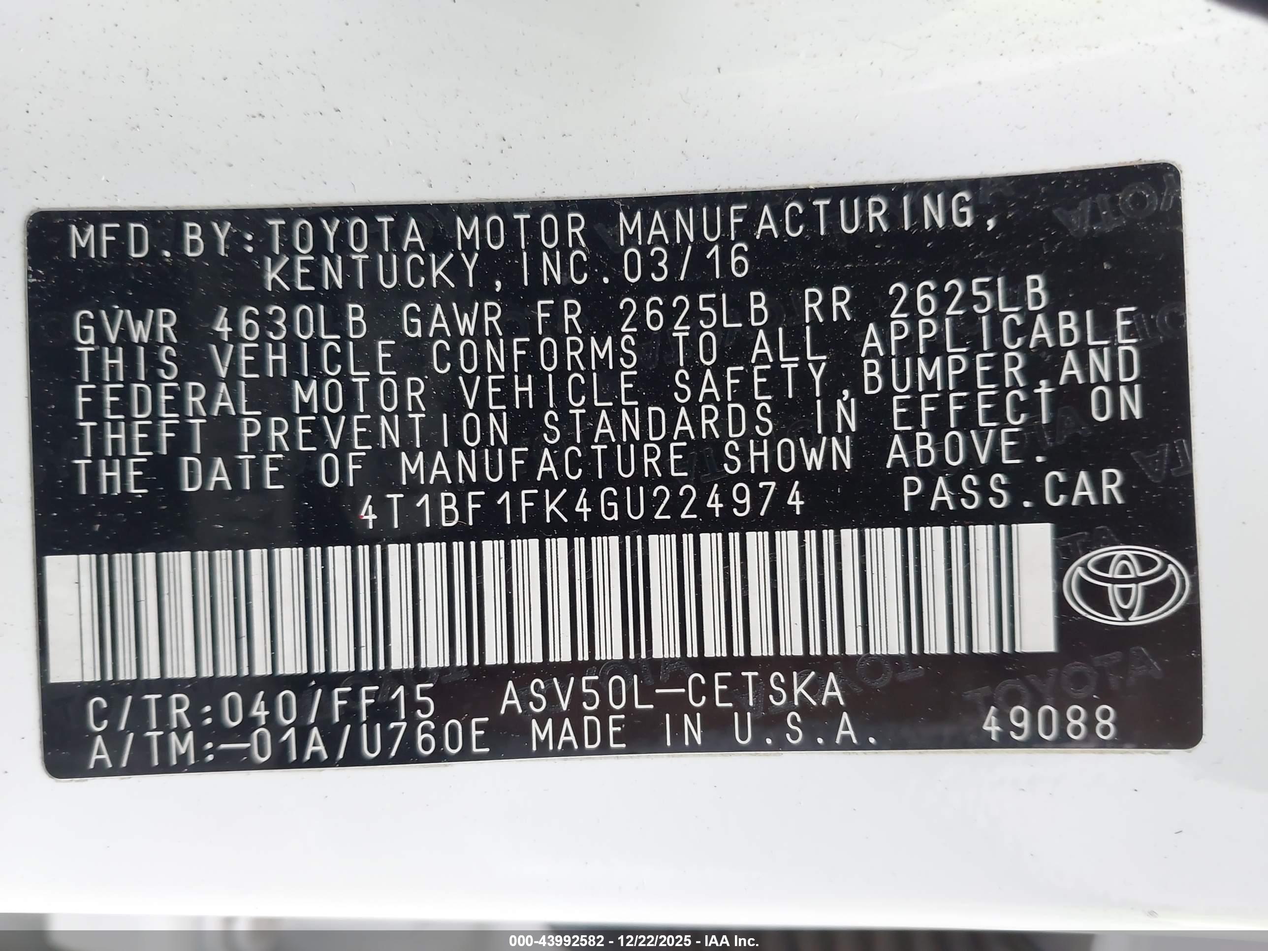 TOYOTA CAMRY image 9